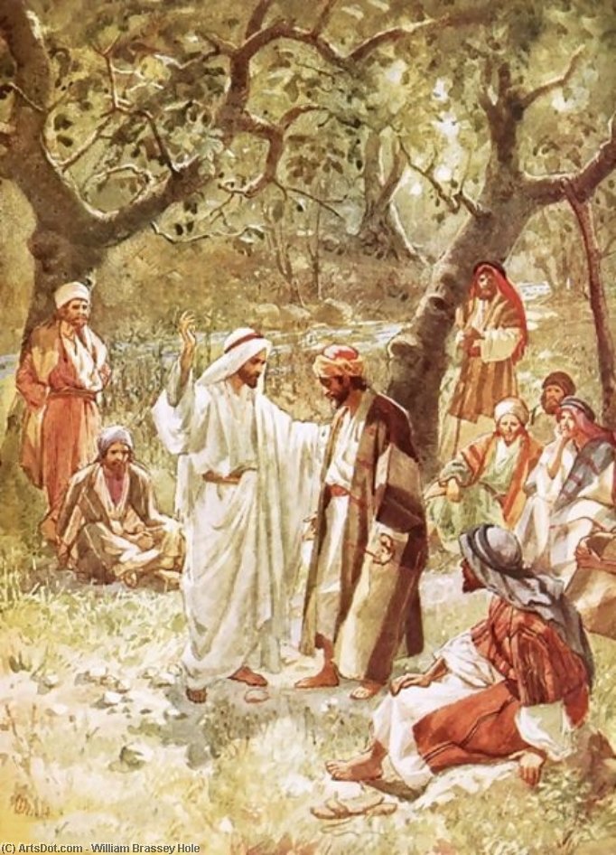 Order Oil Painting Replica Jesus Asking His Disciples Whom The People Say He Is by William Brassey Hole (1846-1917, United Kingdom) | ArtsDot.com