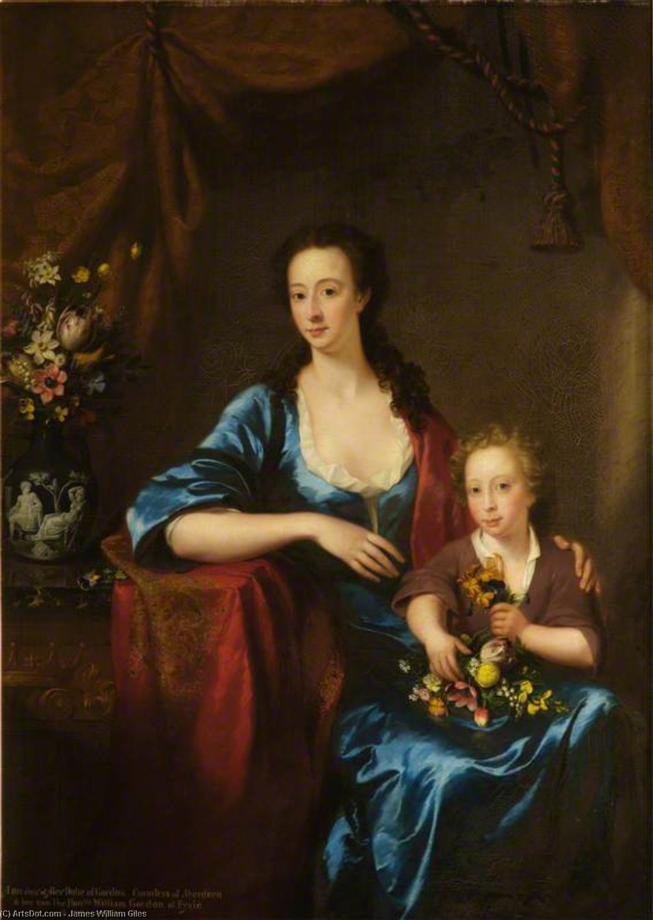 Order Paintings Reproductions Anne), Countess Of Aberdeen, And Her Son, Lord William Gordon Of Fyvie by James William Giles (1801-1870, United Kingdom) | ArtsDot.com