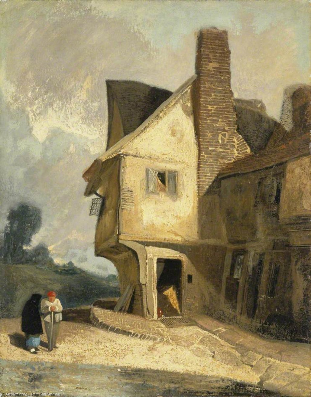 Buy Museum Art Reproductions An Old House At St Albans by John Sell Cotman (1782-1842, United Kingdom) | ArtsDot.com