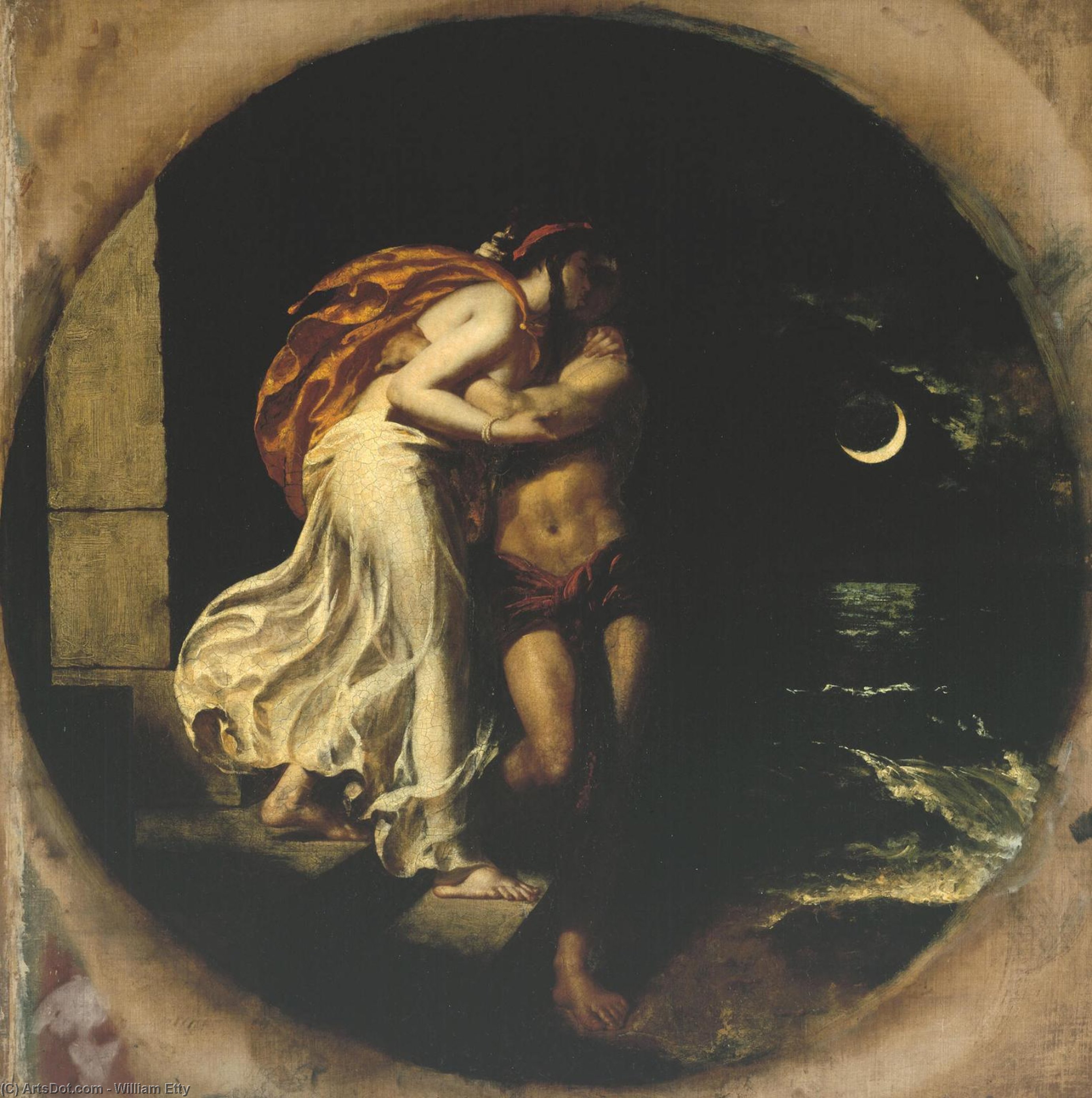 Buy Museum Art Reproductions The Parting Of Hero And Leander by William Etty (1787-1849, United Kingdom) | ArtsDot.com