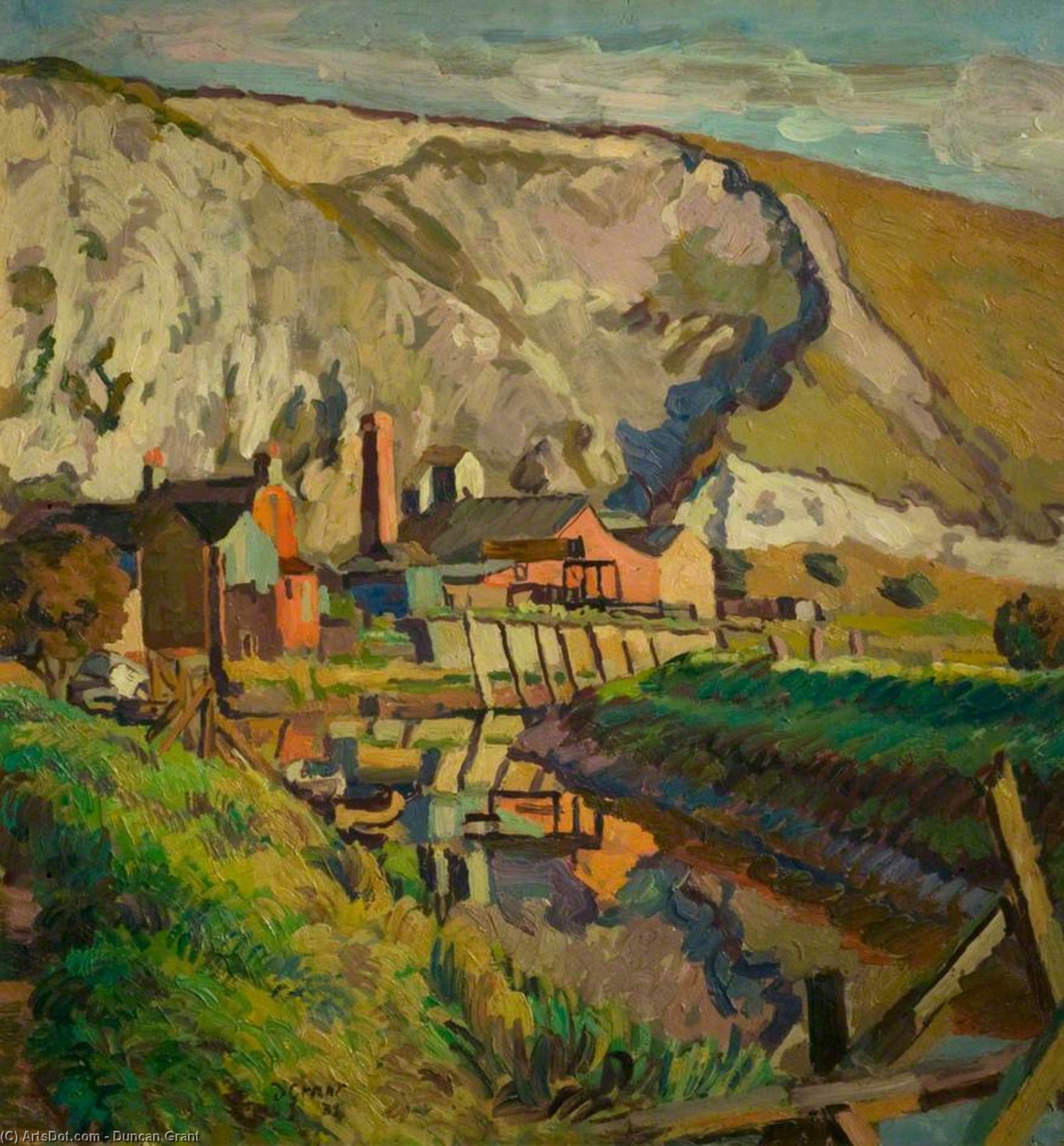 Order Oil Painting Replica Lewes Landscape, East Sussex by Duncan Grant (Inspired By) (1885-1978, Scotland) | ArtsDot.com