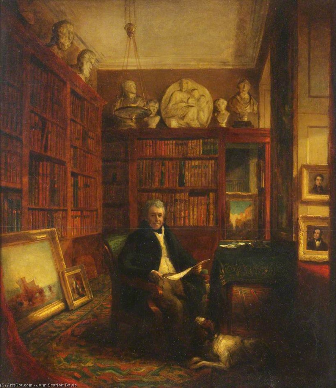 Buy Museum Art Reproductions The Library by John Scarlett Davis (1804-1845, United Kingdom) | ArtsDot.com