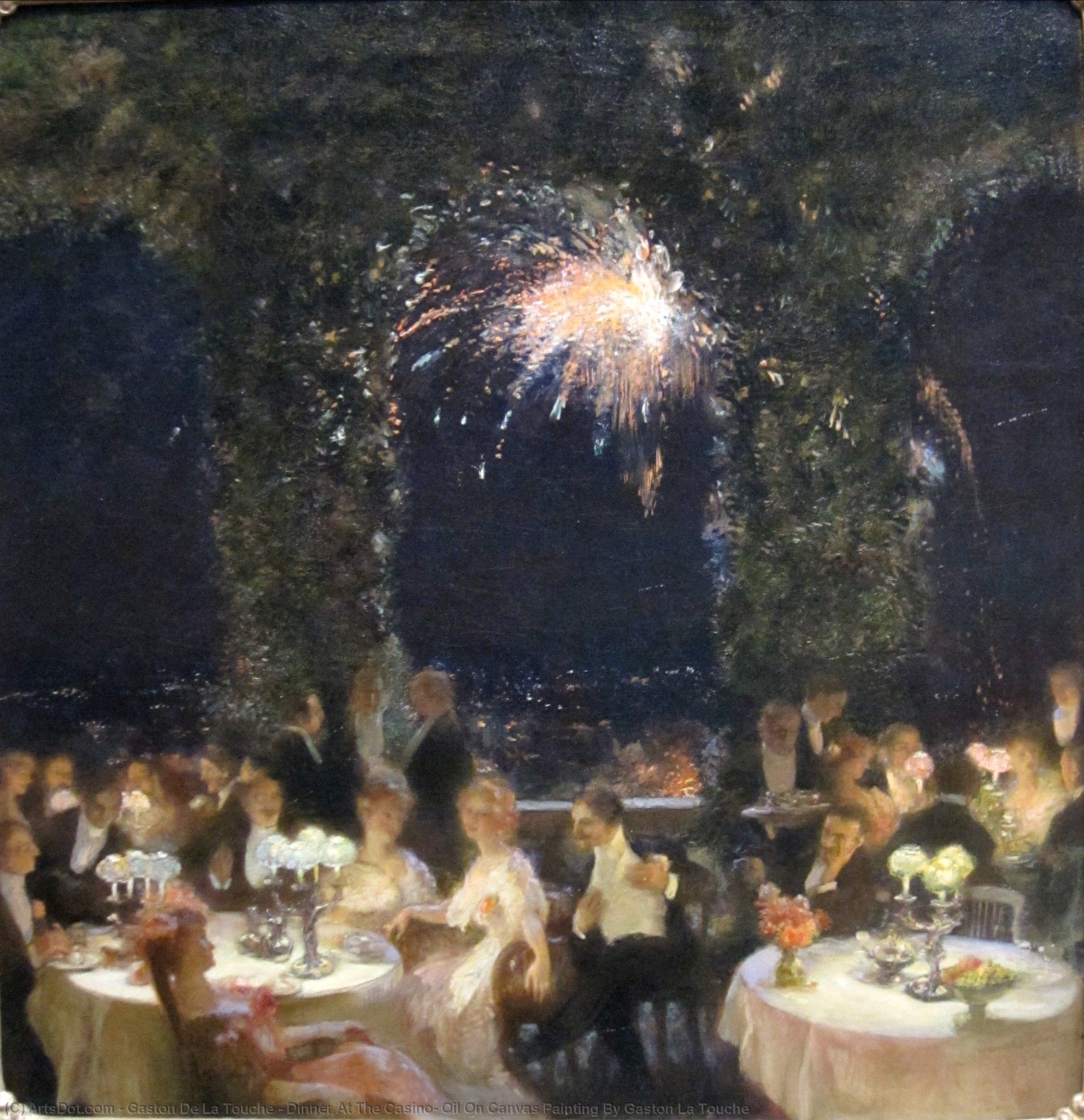 Order Paintings Reproductions Dinner At The Casino, Oil On Canvas Painting By Gaston La Touche by Gaston De La Touche (1854-1913, France) | ArtsDot.com