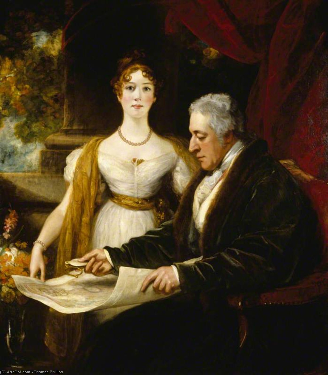 Buy Museum Art Reproductions George O`brien Wyndham, 3rd Earl Of Egremont, And His Daughter Mary Wyndham, Later Countess Of Munster by Thomas Phillips (1770-1845, United Kingdom) | ArtsDot.com