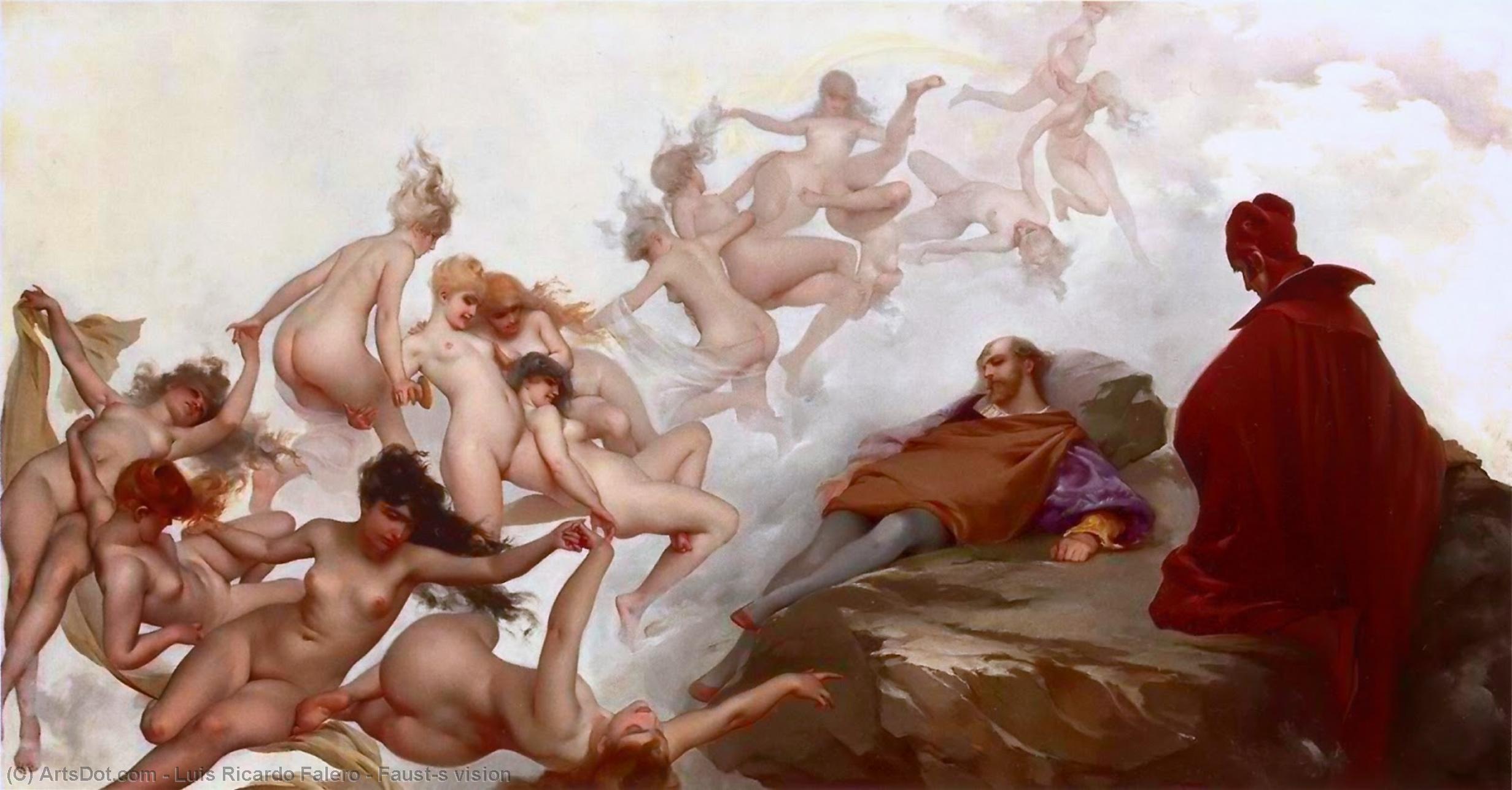Order Oil Painting Replica Faust’s vision by Luis Ricardo Falero (1851-1896, Spain) | ArtsDot.com