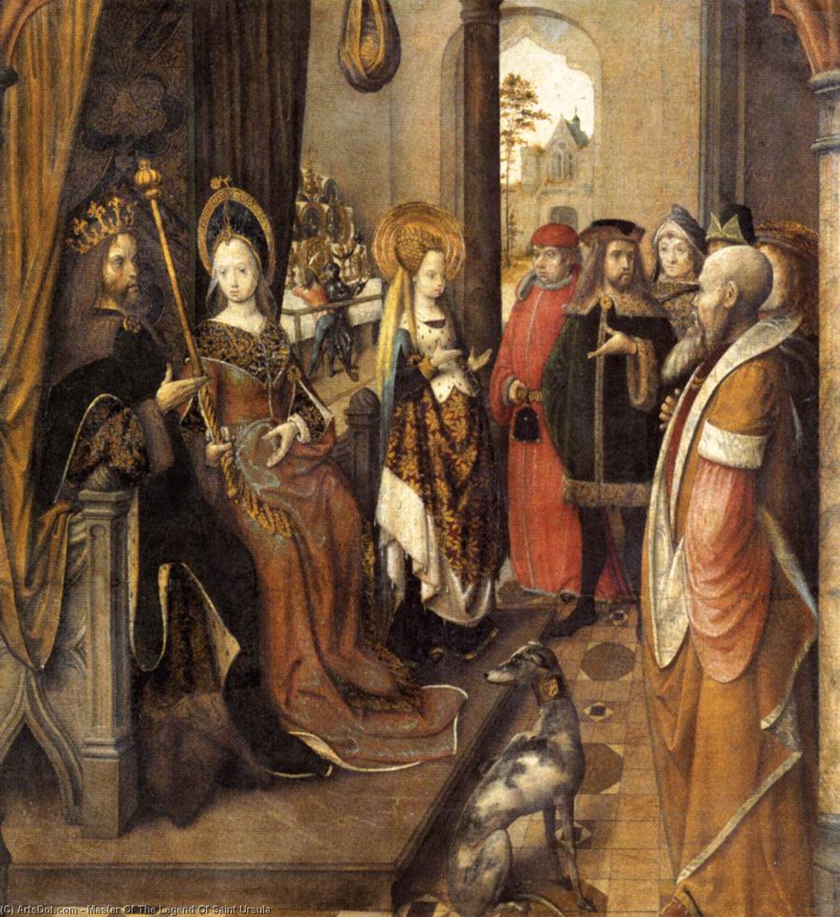 Order Artwork Replica St Ursula Announces To Her Father Her Departure On A Pilgrimage To Rome by Master Of The Legend Of Saint Ursula (1436-1504) | ArtsDot.com