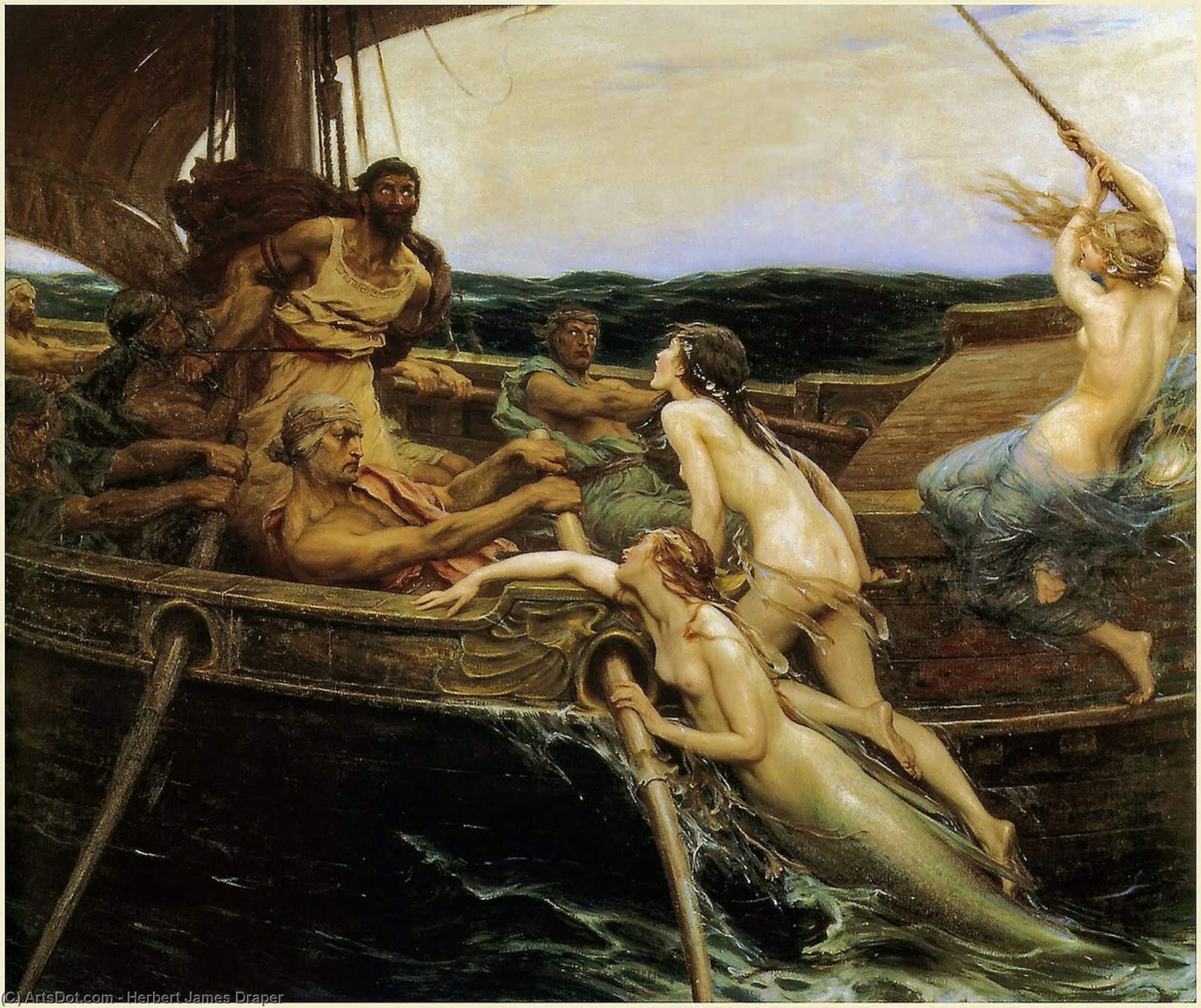Buy Museum Art Reproductions Ulysses And The Sirens - by Herbert James Draper (1863-1920, United Kingdom) | ArtsDot.com