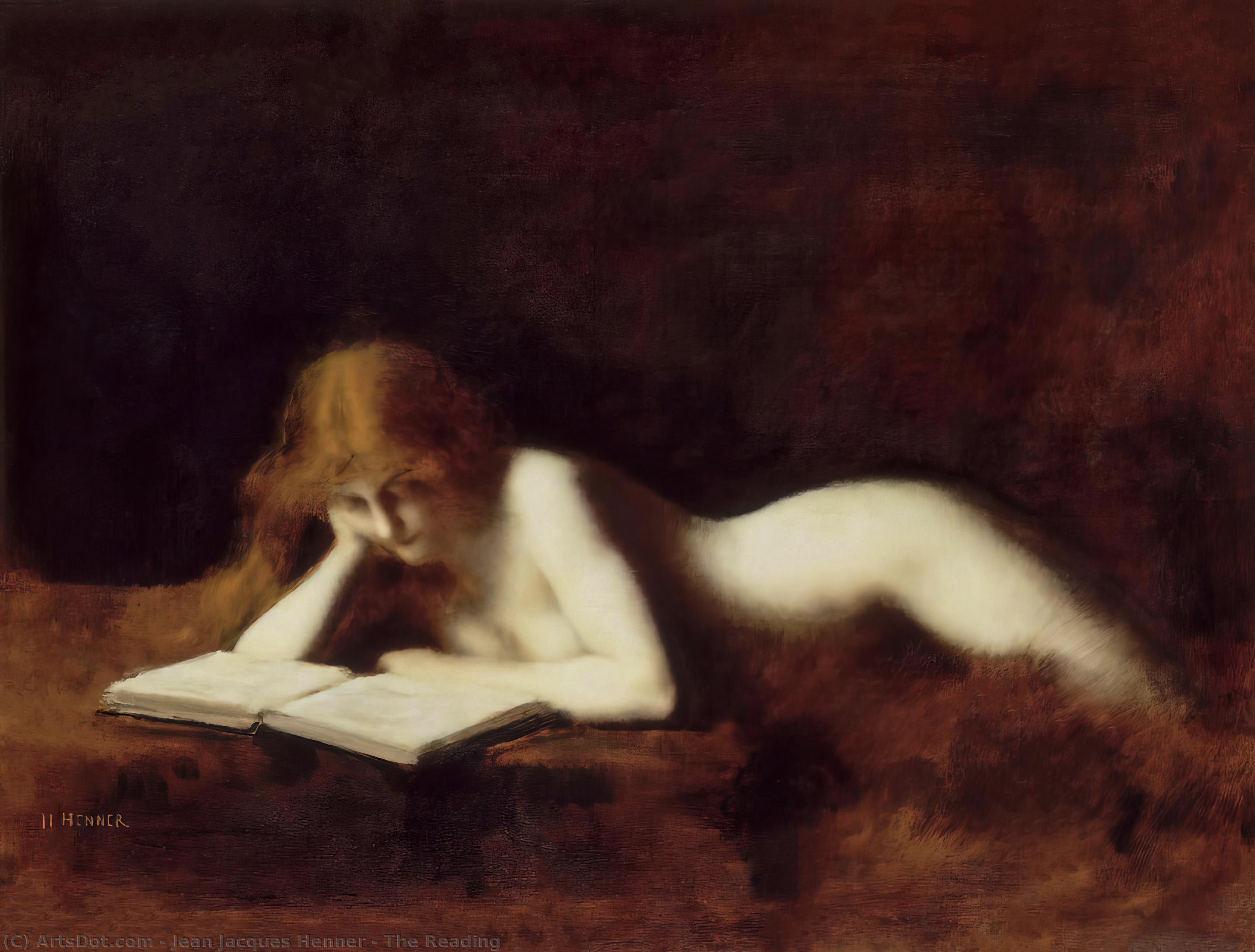 Order Oil Painting Replica The Reading by Jean Jacques Henner (1829-1905, France) | ArtsDot.com