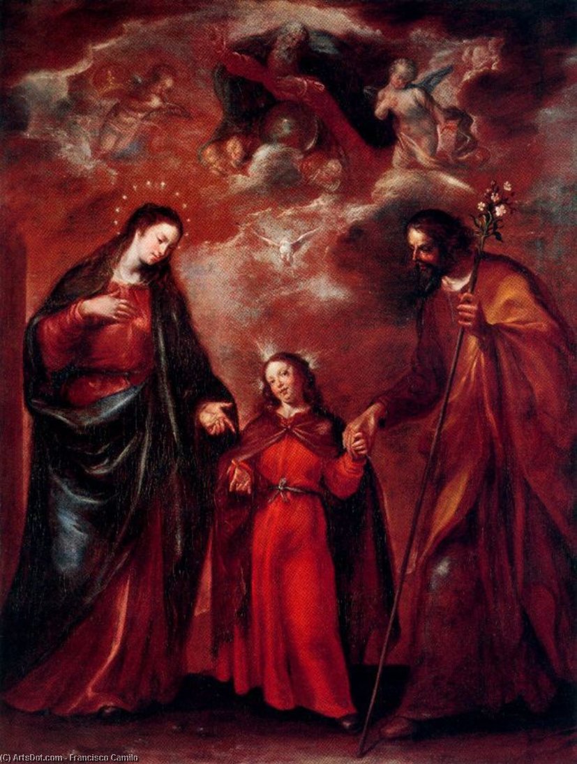 Order Oil Painting Replica The Holy Family by Francisco Camilo (1615-1673, Spain) | ArtsDot.com