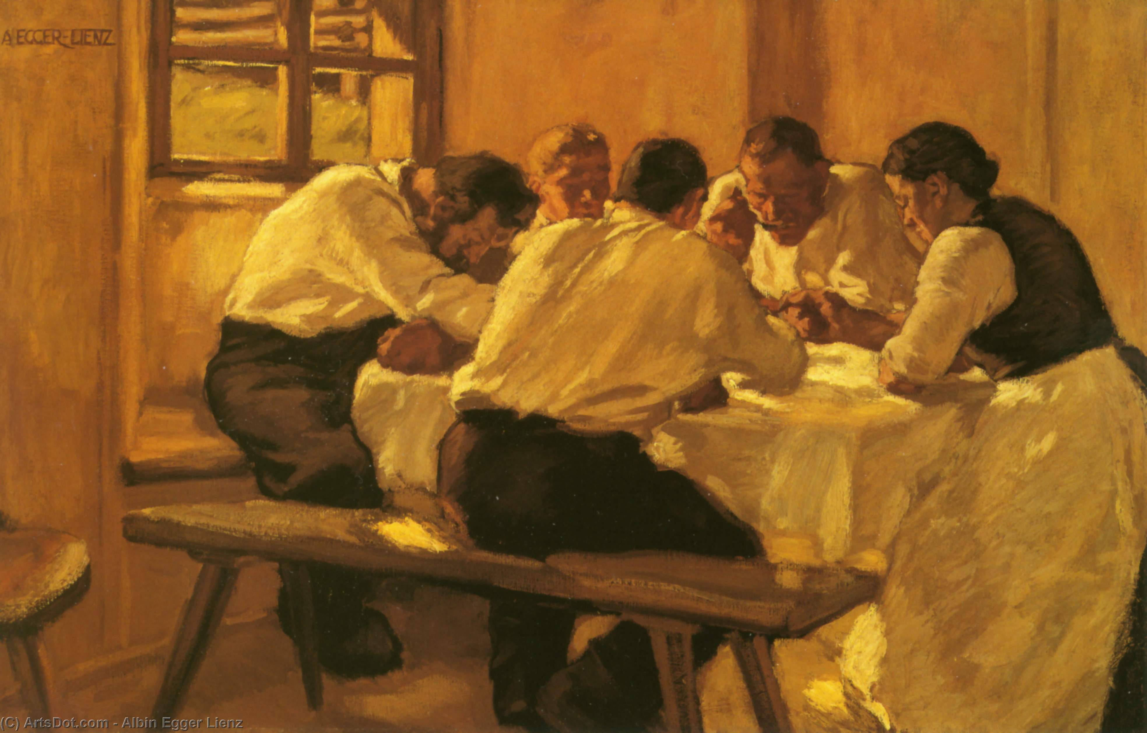 Order Oil Painting Replica Lunch by Albin Egger Lienz (1868-1926, Austria) | ArtsDot.com