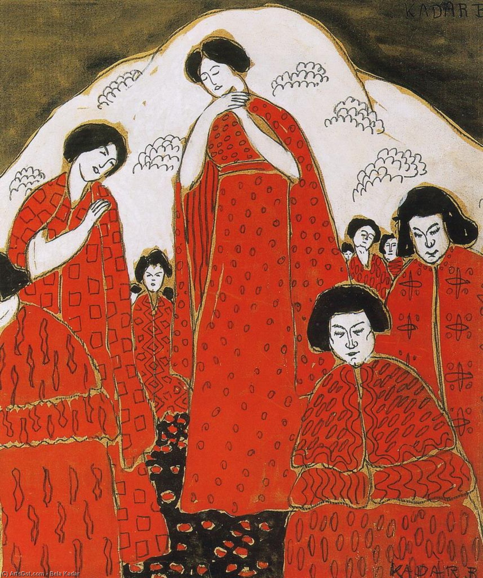 Order Paintings Reproductions Red Saints by Bela Kadar (Inspired By) (1877-1956, Hungary) | ArtsDot.com