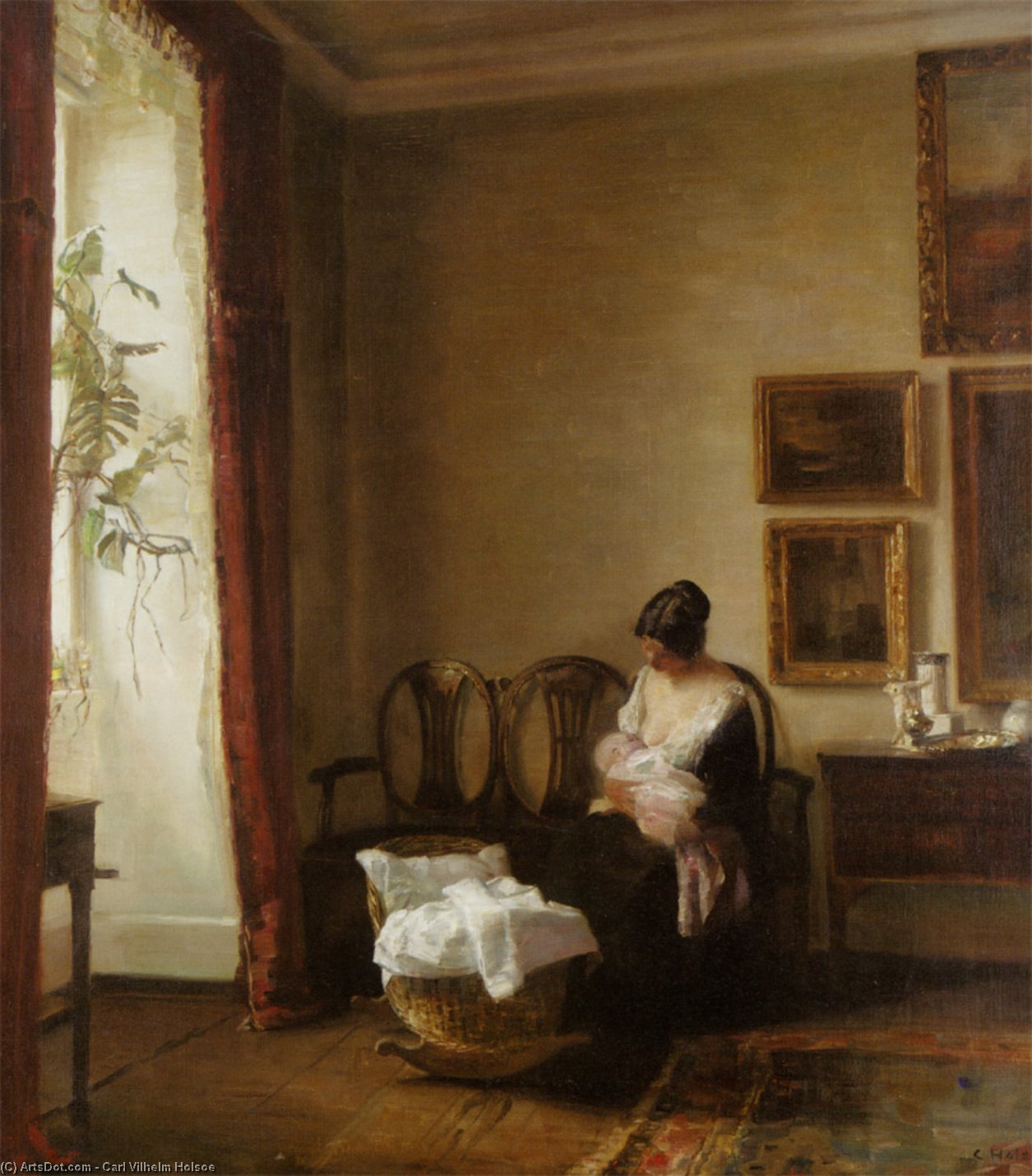 Order Oil Painting Replica Motherhood by Carl Vilhelm Holsoe (1863-1935, Denmark) | ArtsDot.com