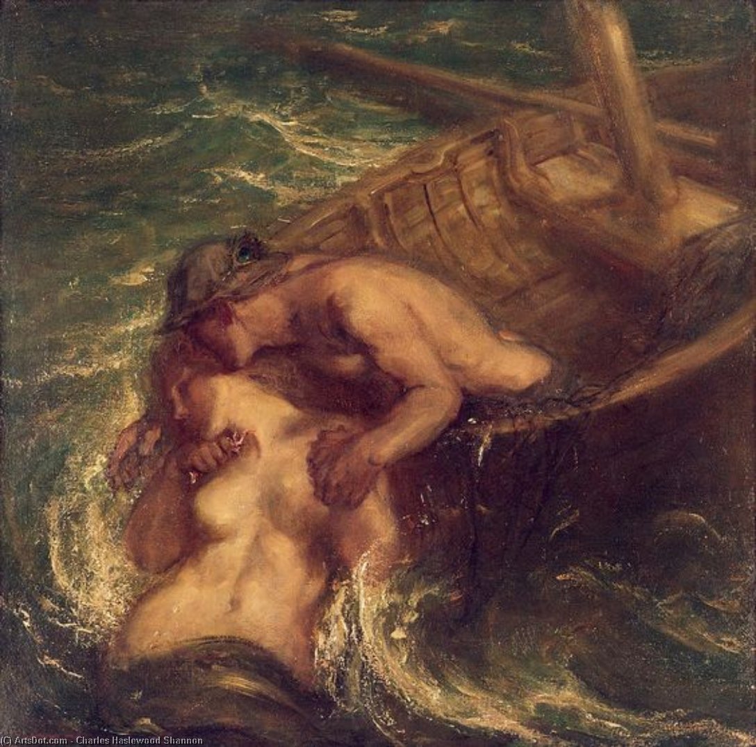 Order Oil Painting Replica The Fisherman And The Mermaid by Charles Hazelwood Shannon | ArtsDot.com