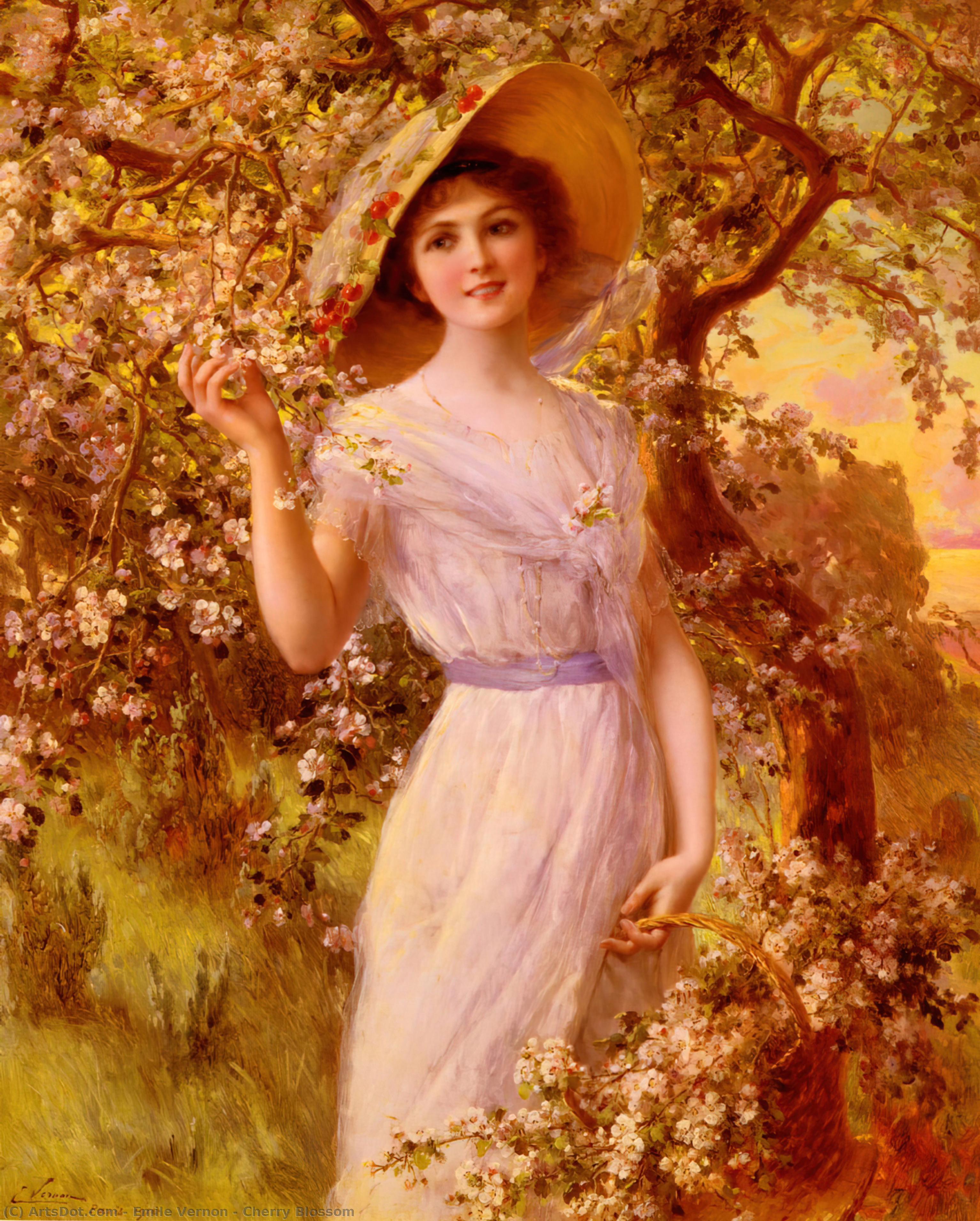 Order Oil Painting Replica Cherry Blossom by Emile Vernon (1872-1920, France) | ArtsDot.com