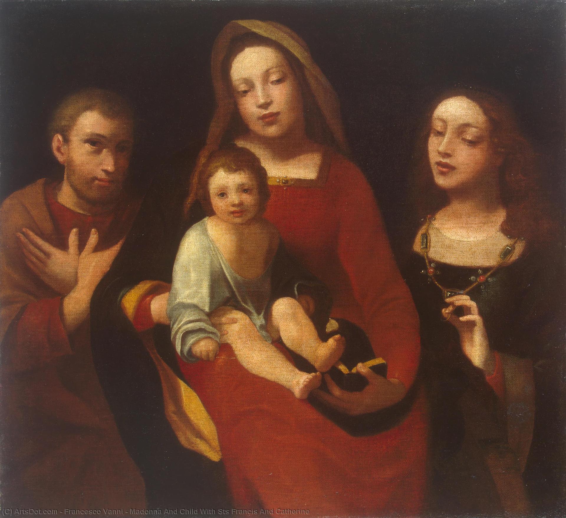 Order Artwork Replica Madonna And Child With Sts Francis And Catherine by Francesco Vanni (1563-1610, Italy) | ArtsDot.com