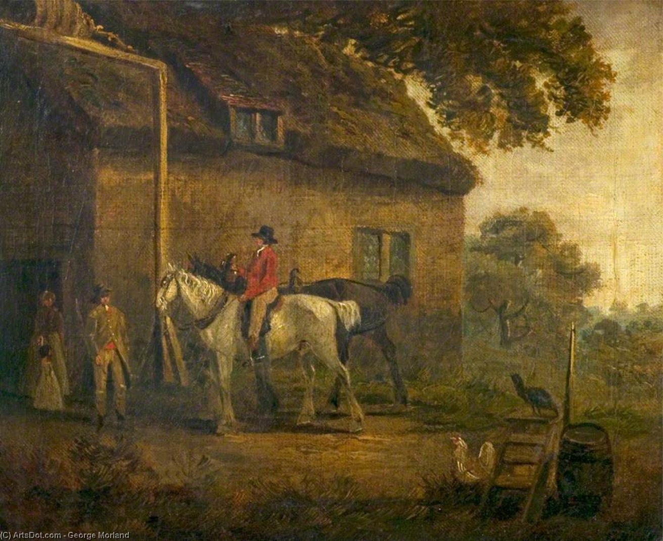 Order Oil Painting Replica The Village Inn With Post Horses by George Morland (1763-1804, United Kingdom) | ArtsDot.com