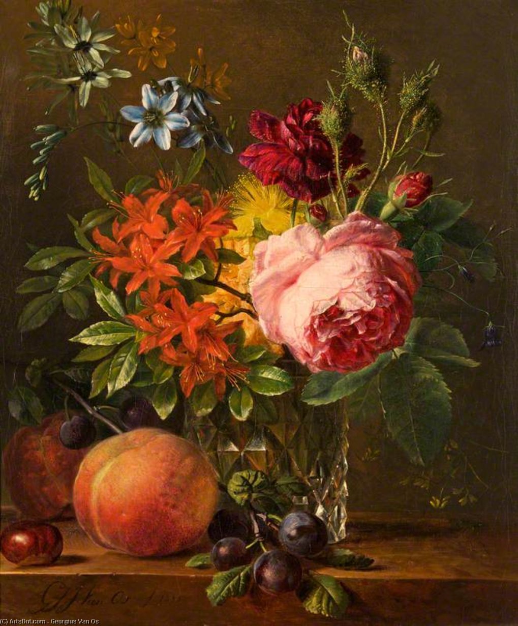 Order Oil Painting Replica Still Life With Flowers by Georgius Jacobus Johannes Van Os (1782-1861) | ArtsDot.com