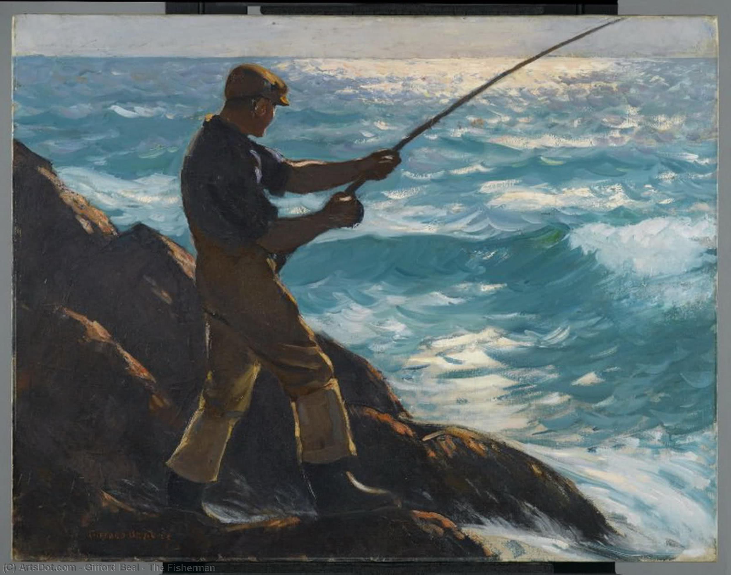 Order Oil Painting Replica The Fisherman by Gifford Beal (Inspired By) (1879-1956, United States) | ArtsDot.com