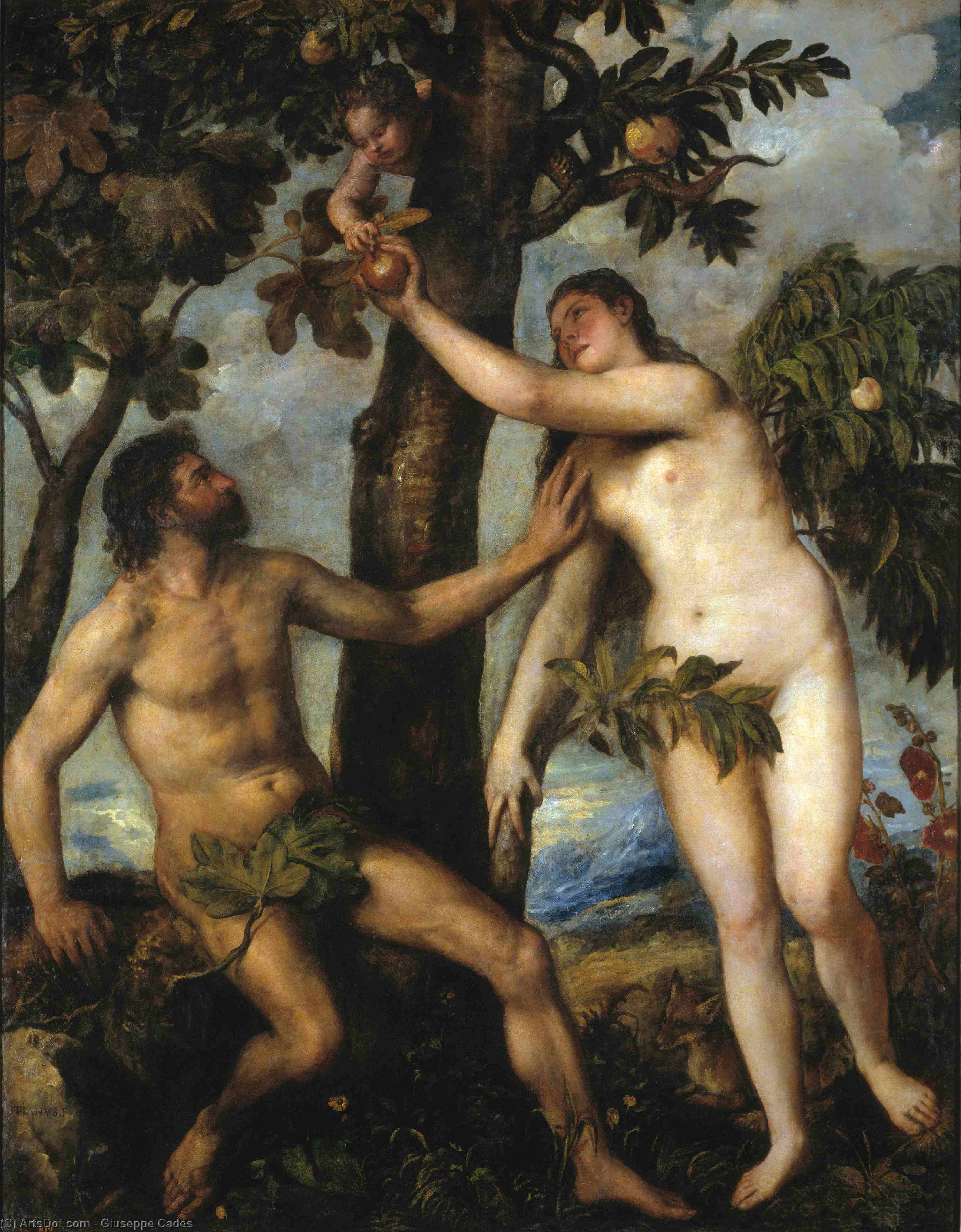 Order Art Reproductions Adam And Eve by Giuseppe Cades (1750-1799, Italy) | ArtsDot.com