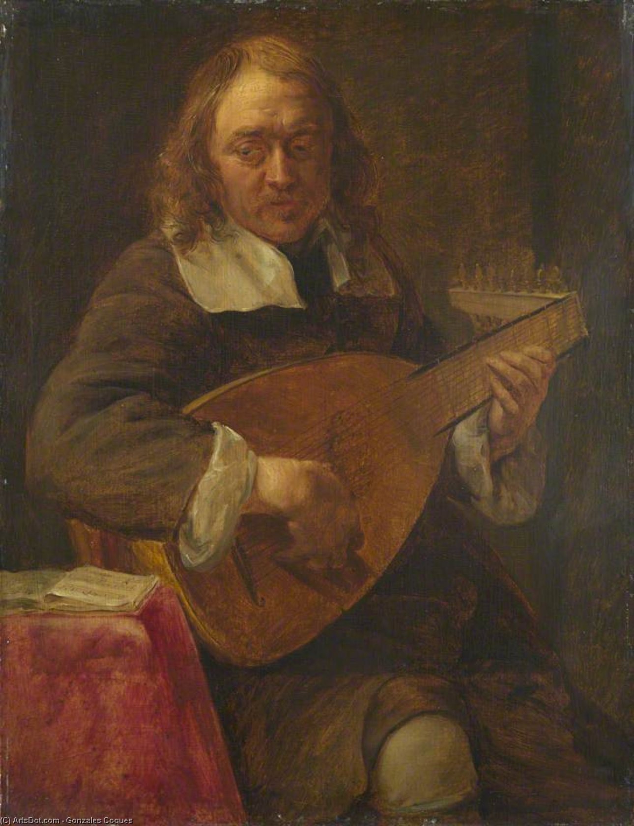 Order Oil Painting Replica Hearing by Gonzales Coques (1614-1684, Belgium) | ArtsDot.com