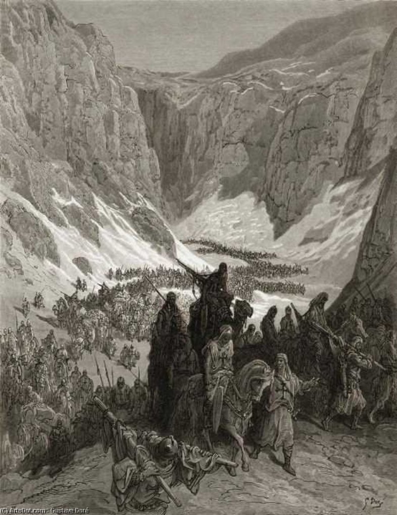 Buy Museum Art Reproductions The Christian Army In The Mountains Of Judea by Paul Gustave Doré | ArtsDot.com