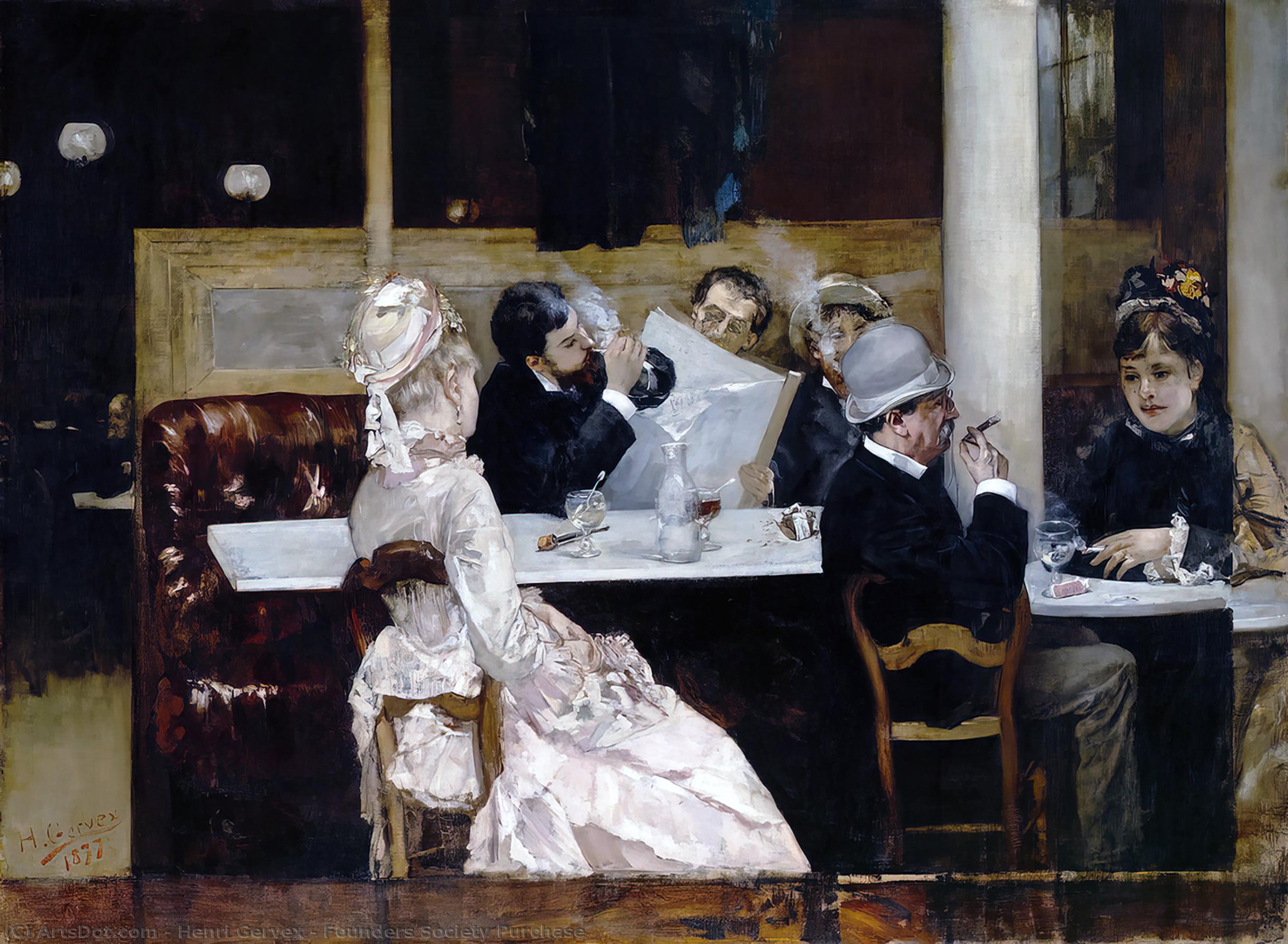 Order Oil Painting Replica Café Scene in Paris by Henri Gervex (1852-1929, France) | ArtsDot.com