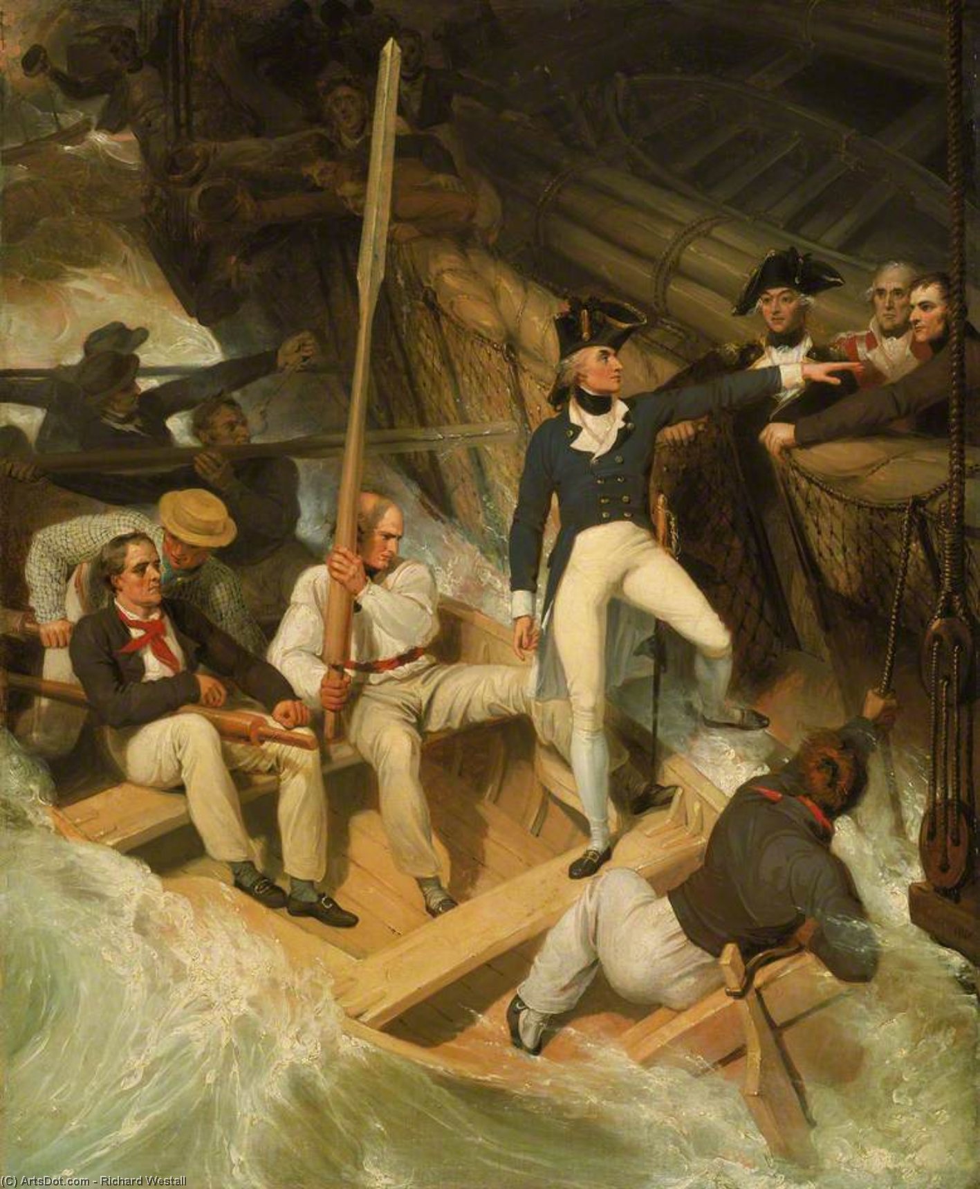 Buy Museum Art Reproductions Nelson Boarding A Captured Ship by Richard Westall (1765-1836, United Kingdom) | ArtsDot.com