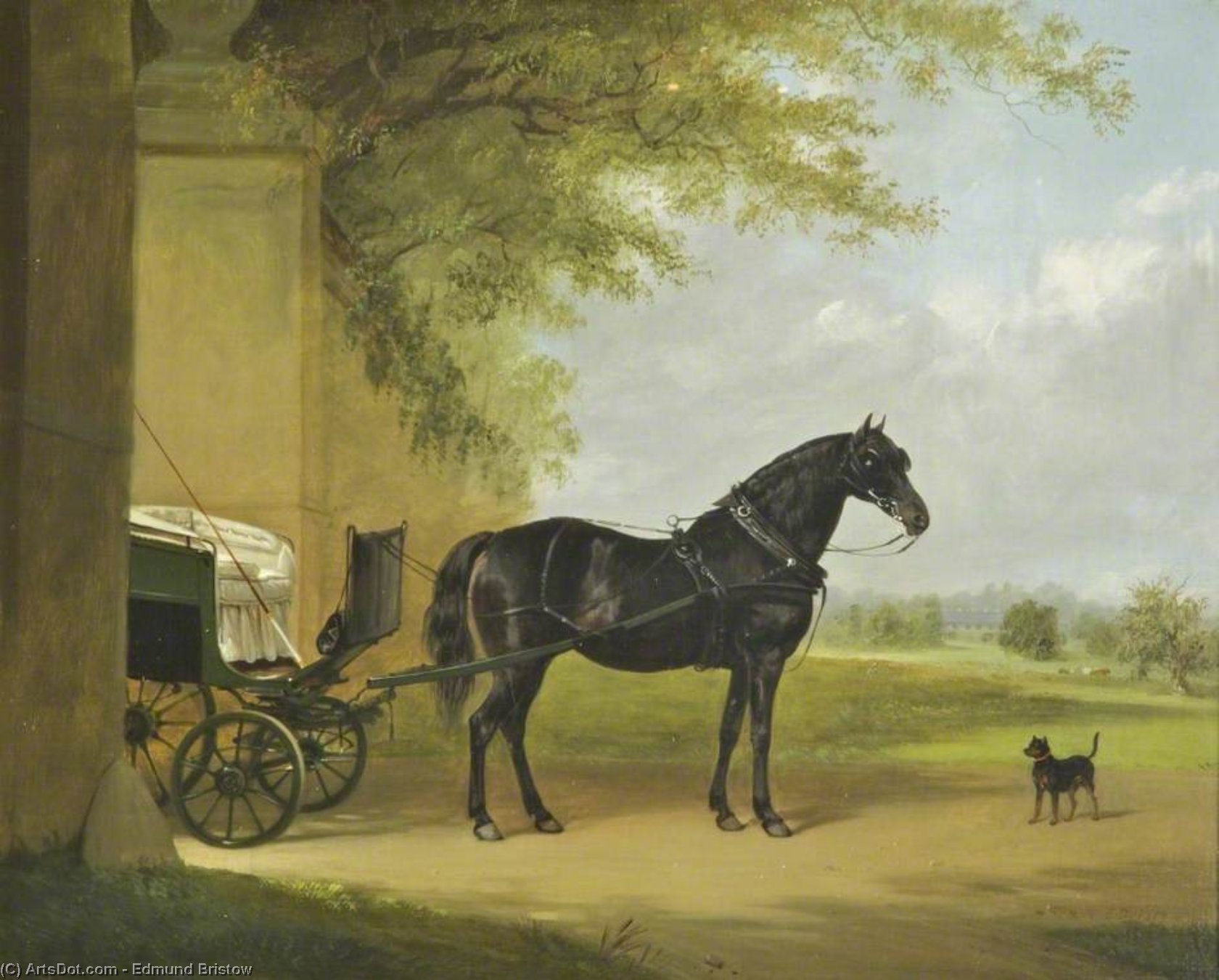 Buy Museum Art Reproductions Lady Katherine Molyneux`s Pony Carriage by Edmund Bristow (1787-1876, United Kingdom) | ArtsDot.com