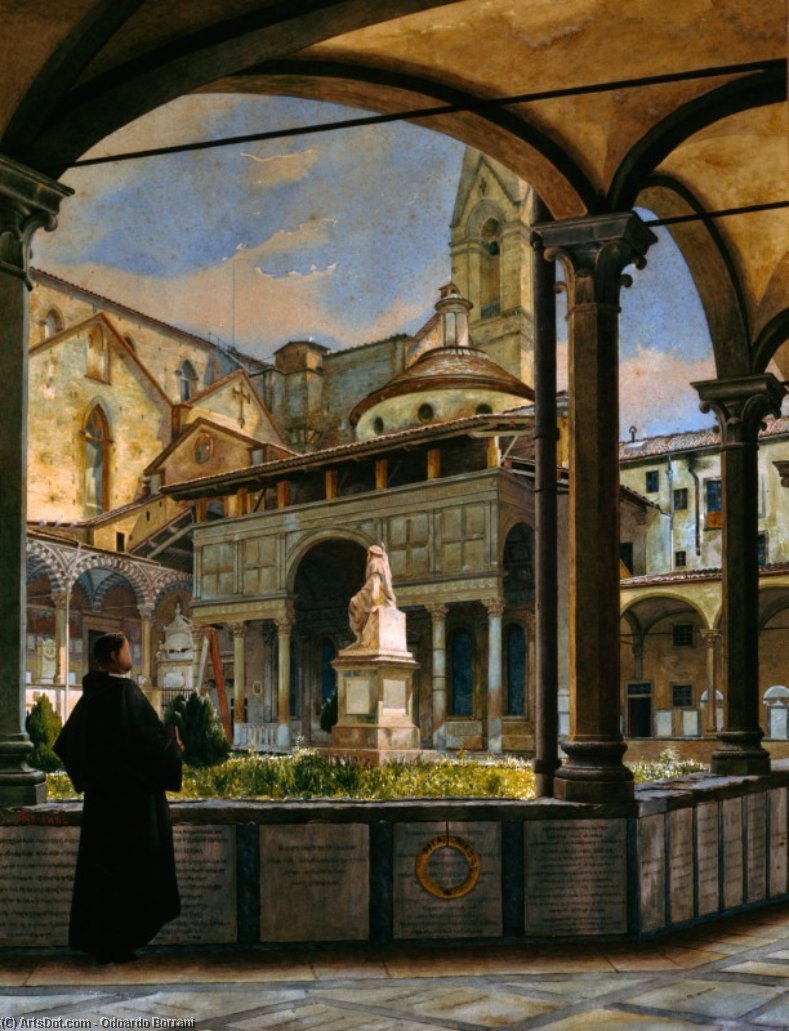 Order Oil Painting Replica La Cappella Dei Pazzi by Odoardo Borrani (1833-1905, Italy) | ArtsDot.com