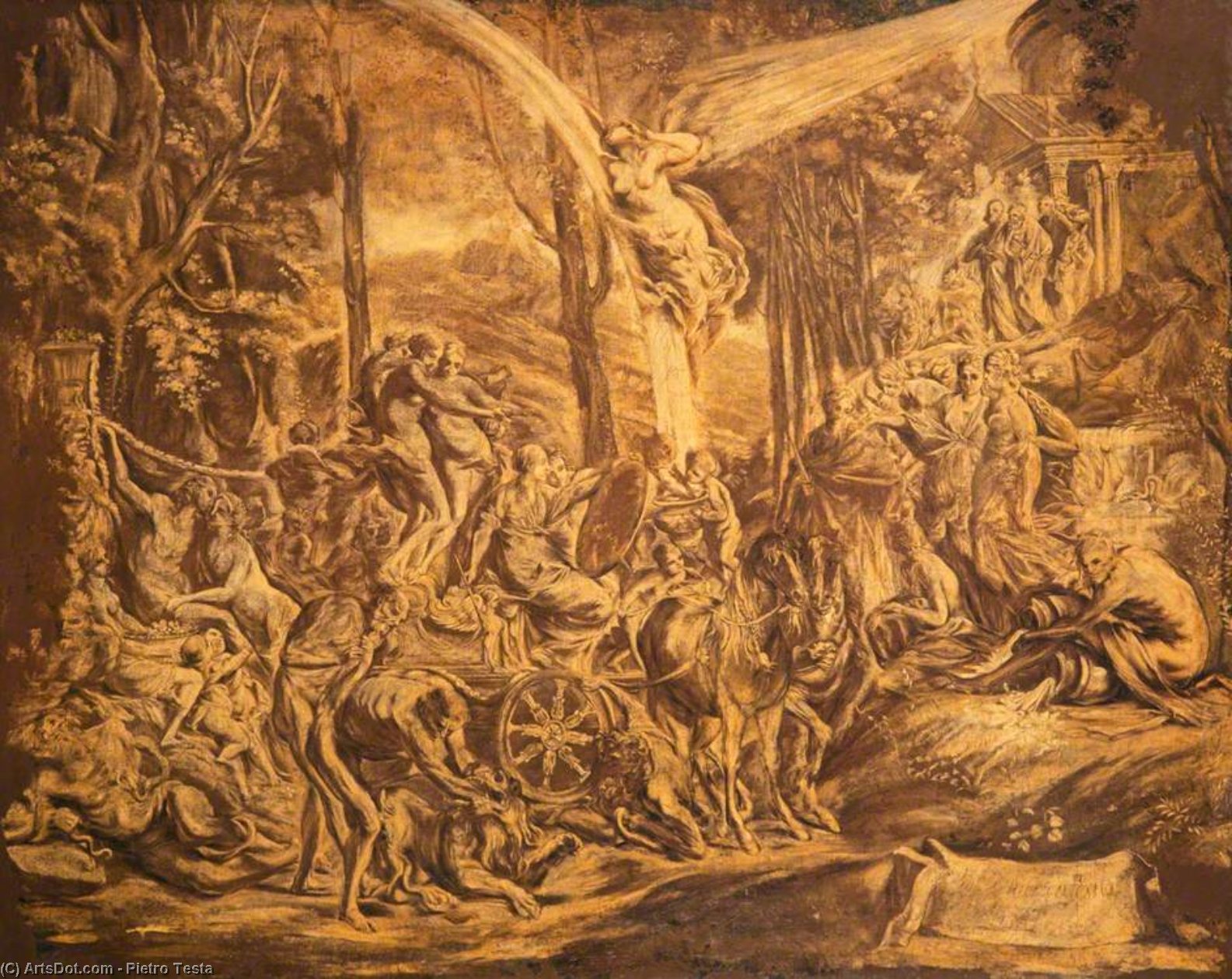 Buy Museum Art Reproductions The Triumph Of Painting by Pietro Testa (1611-1650, Italy) | ArtsDot.com