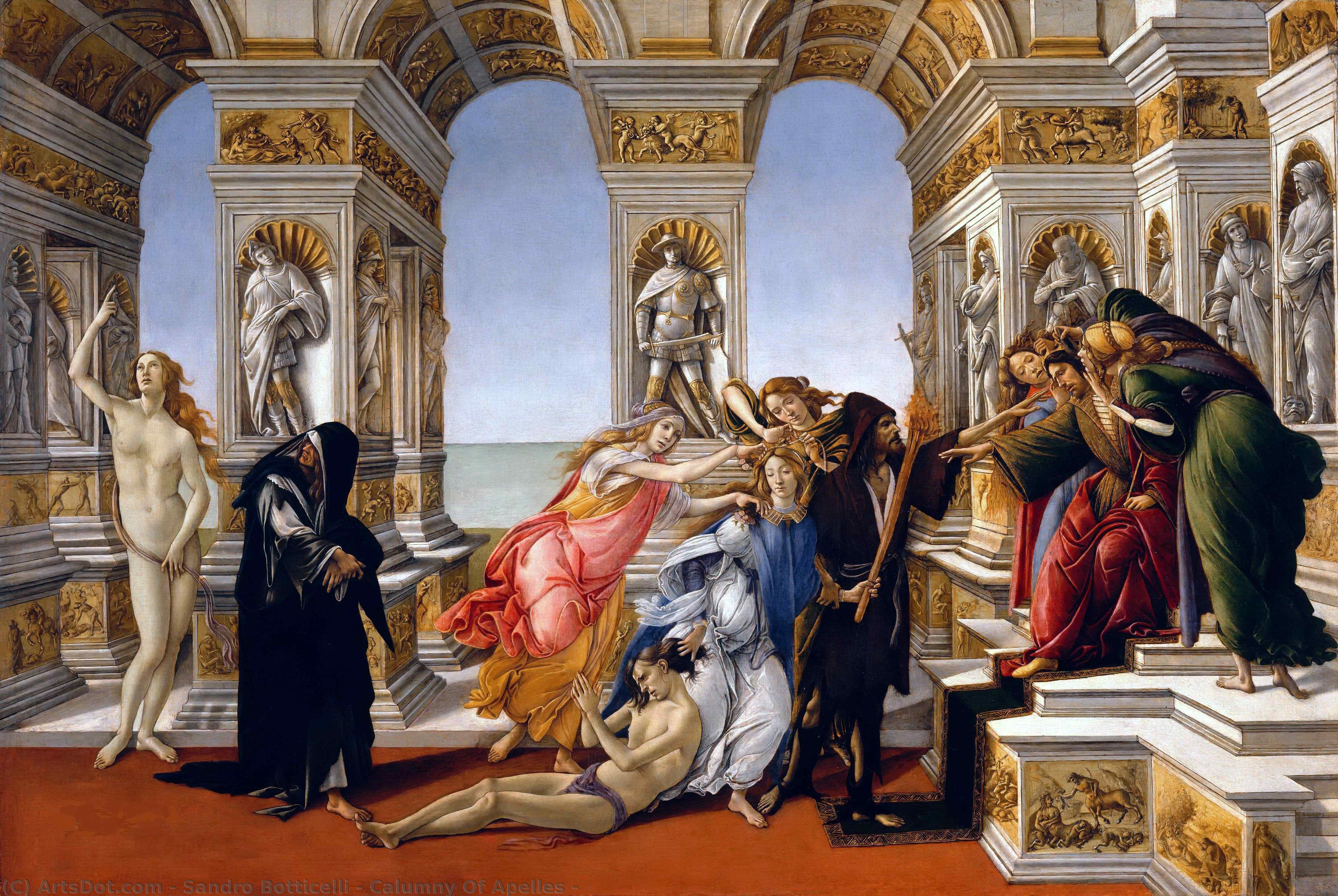 順序 手描き油絵 Apelles の Calumny -, 1494 バイ Sandro Botticelli (1445-1510, Italy) | ArtsDot.com
