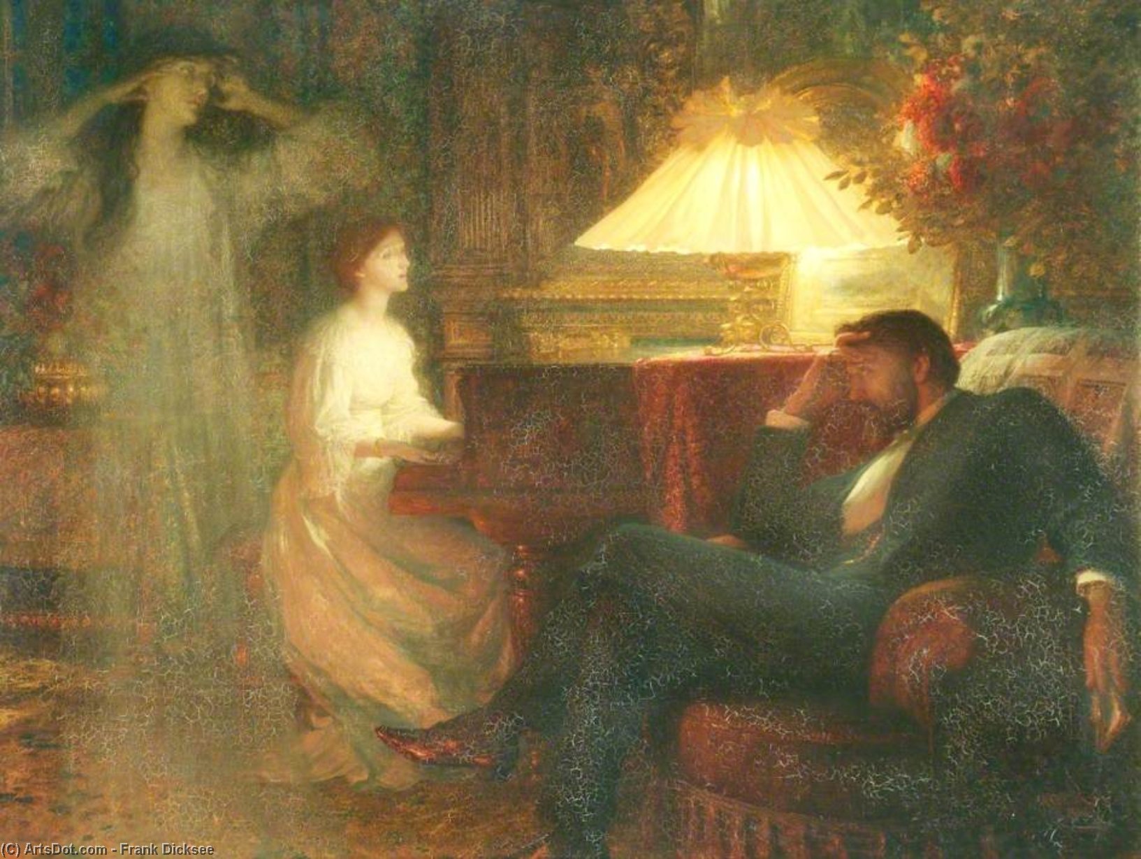 Order Oil Painting Replica A Reverie by Frank Dicksee (1853-1928, United Kingdom) | ArtsDot.com
