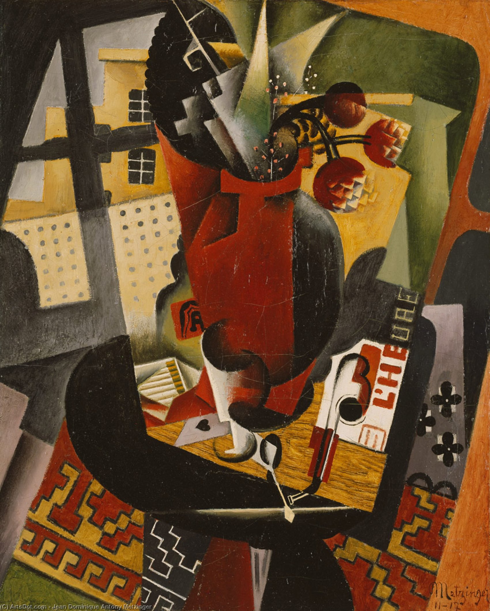 Order Oil Painting Replica Table By A Window, 1917 by Jean Dominique Antony Metzinger (Inspired By) (1883-1956, France) | ArtsDot.com