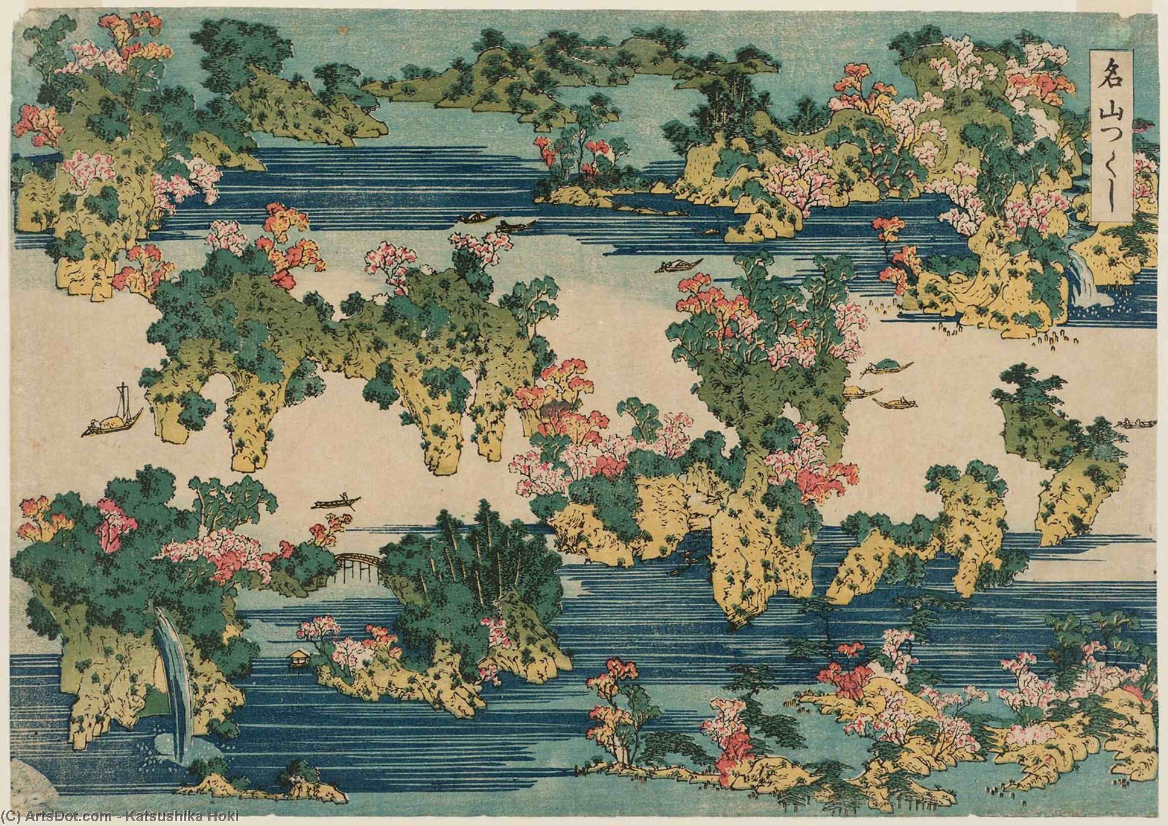 Order Oil Painting Replica An Assortment Of Famous Mountains by Katsushika Hokusai (1760-1849, Japan) | ArtsDot.com