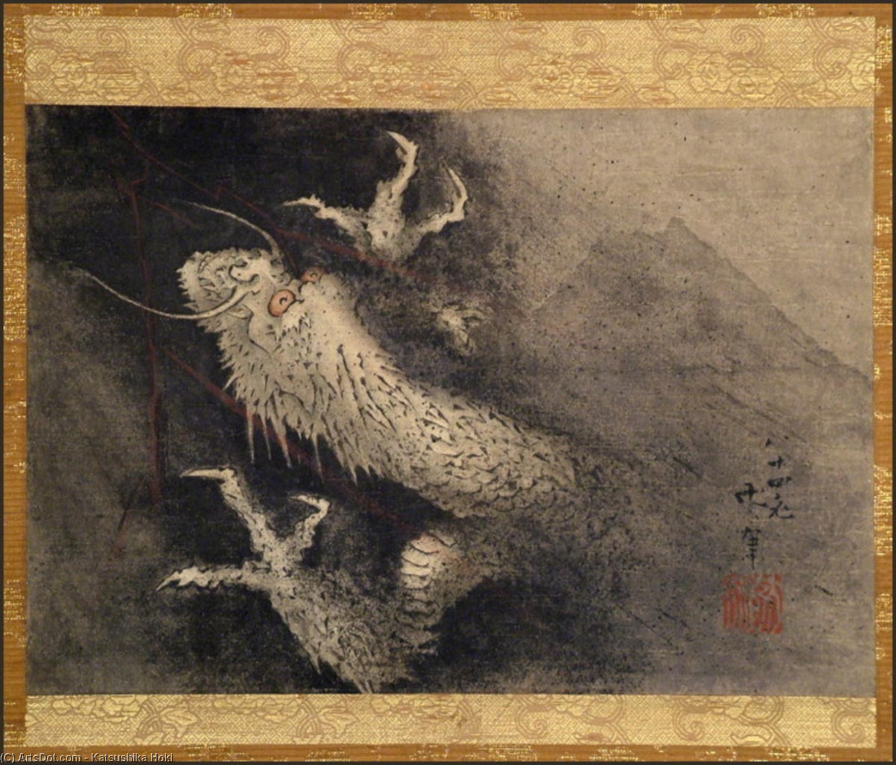 Buy Museum Art Reproductions Ascending Dragon And Fuji by Katsushika Hokusai (1760-1849, Japan) | ArtsDot.com