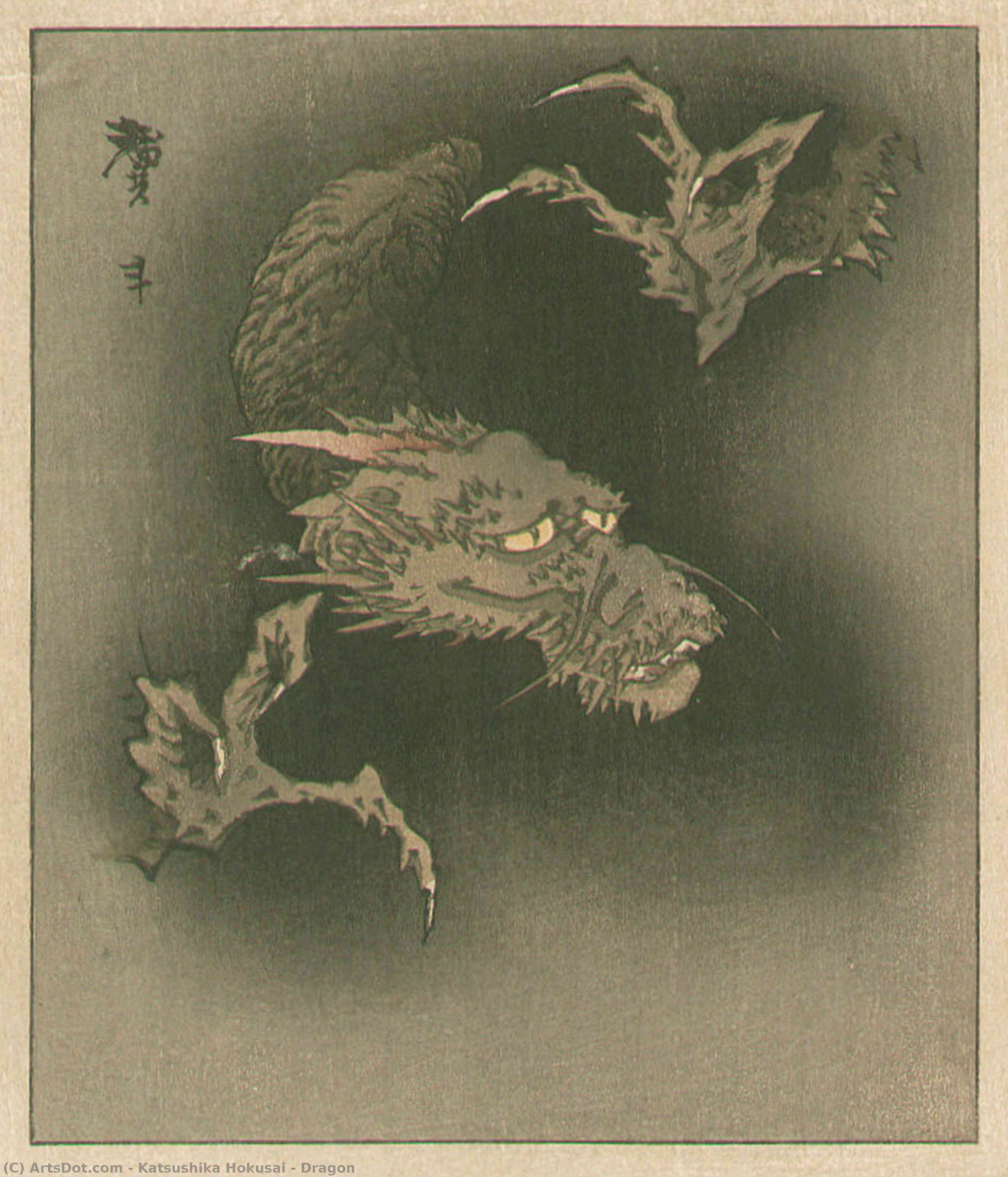 Buy Museum Art Reproductions Dragon by Katsushika Hokusai (1760-1849, Japan) | ArtsDot.com