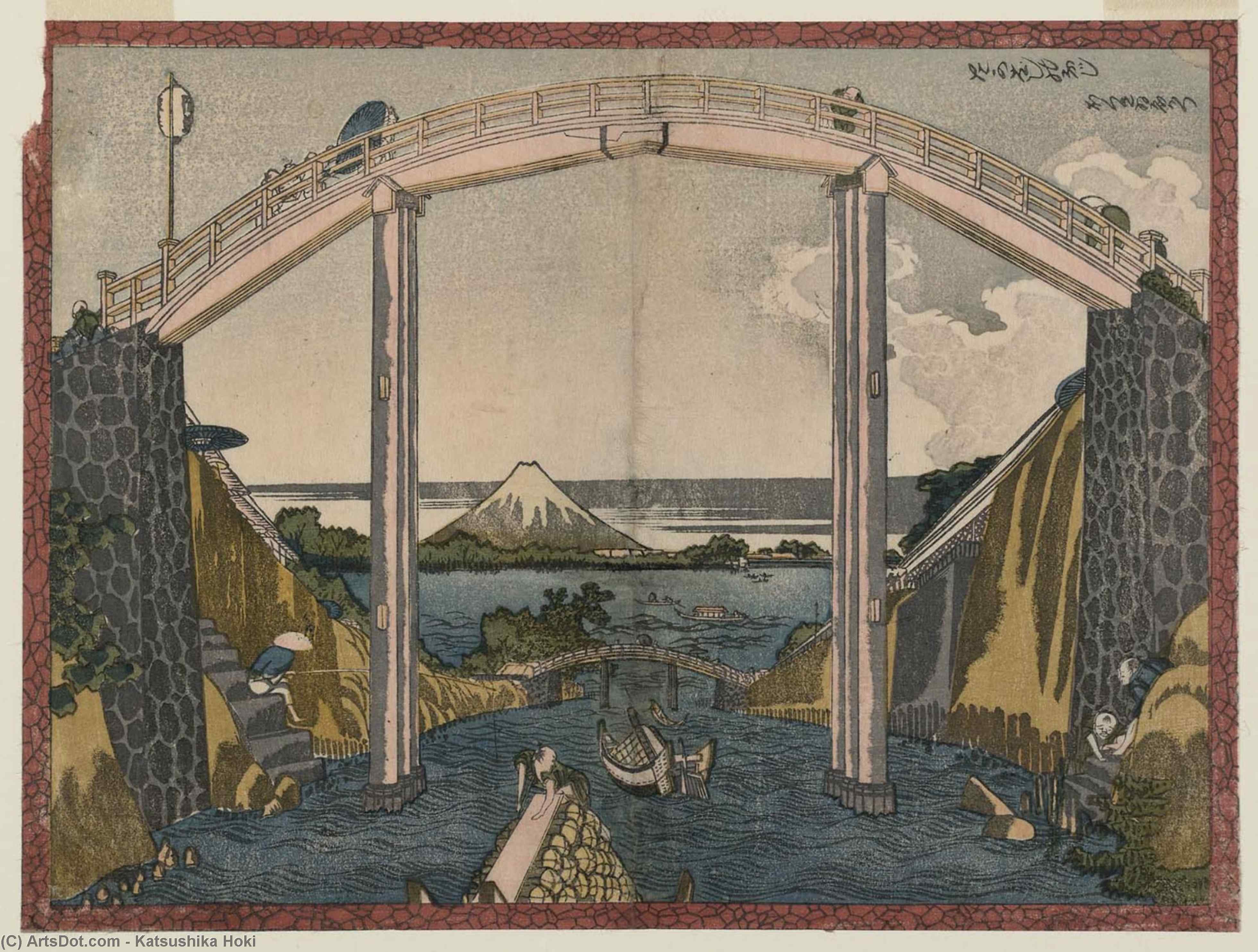 Order Oil Painting Replica Mount Fuji Under High Bridge by Katsushika Hokusai (1760-1849, Japan) | ArtsDot.com