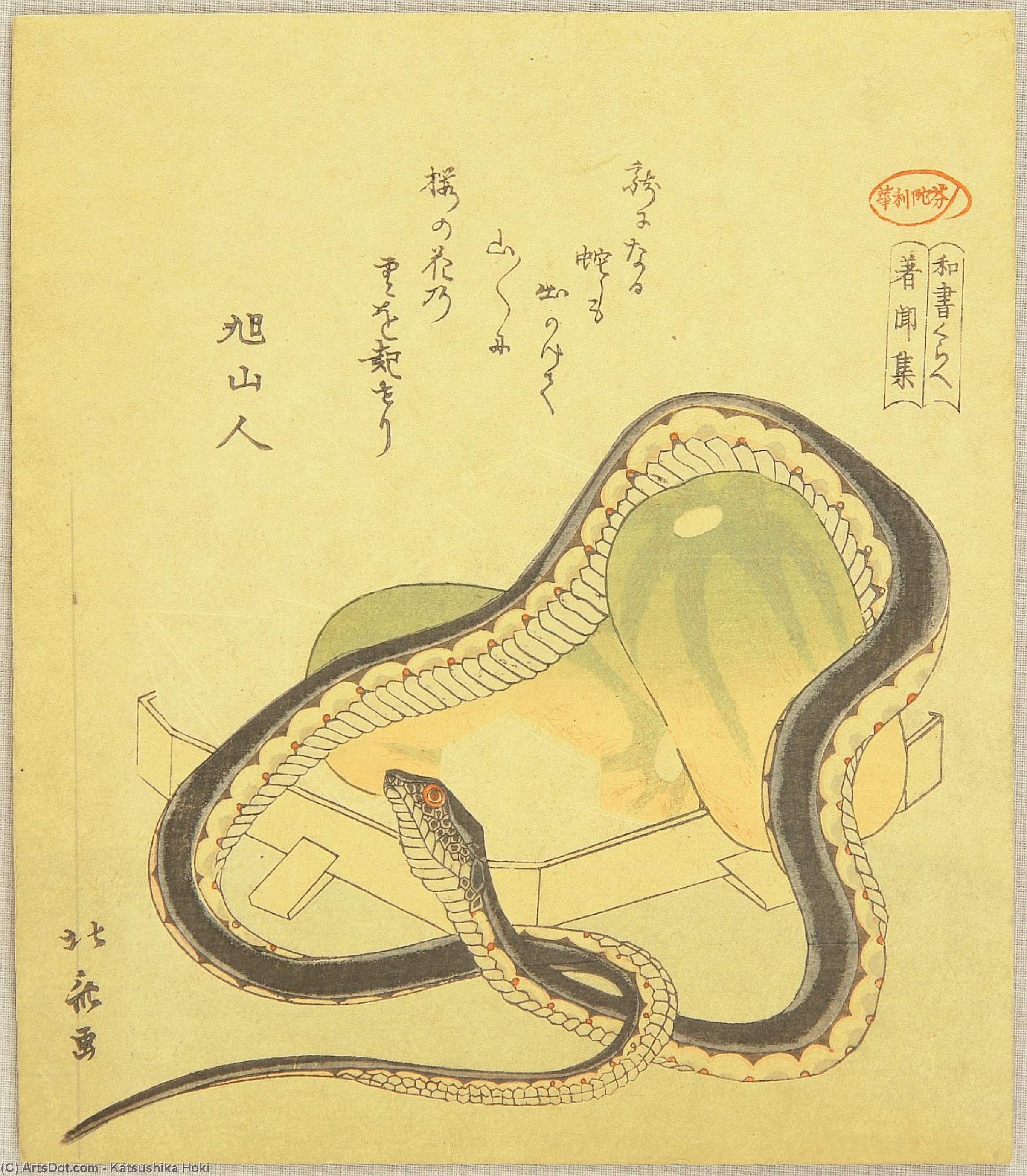 Buy Museum Art Reproductions Snake And Gourds by Katsushika Hokusai (1760-1849, Japan) | ArtsDot.com