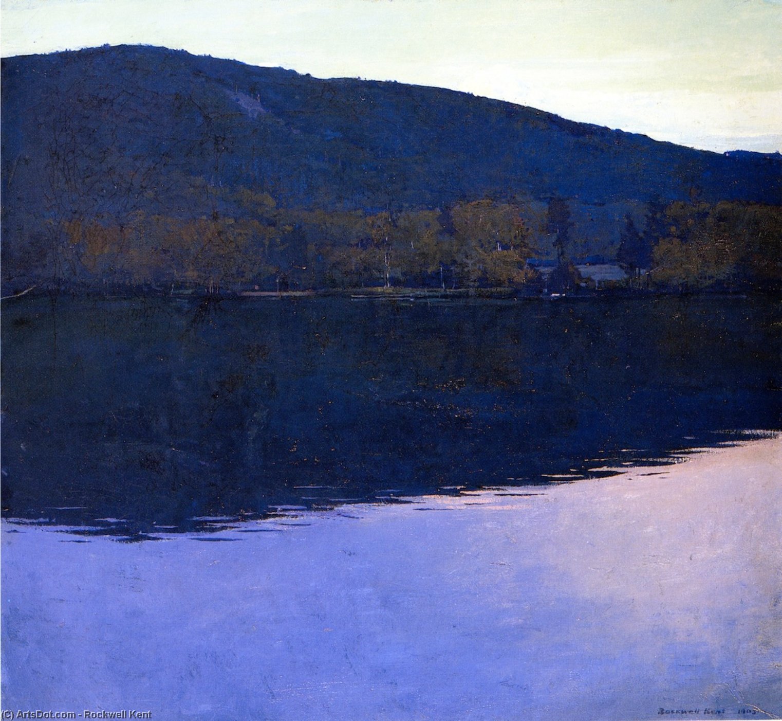 Order Oil Painting Replica Dublin Pond by Rockwell Kent (Inspired By) (1882-1971, United States) | ArtsDot.com