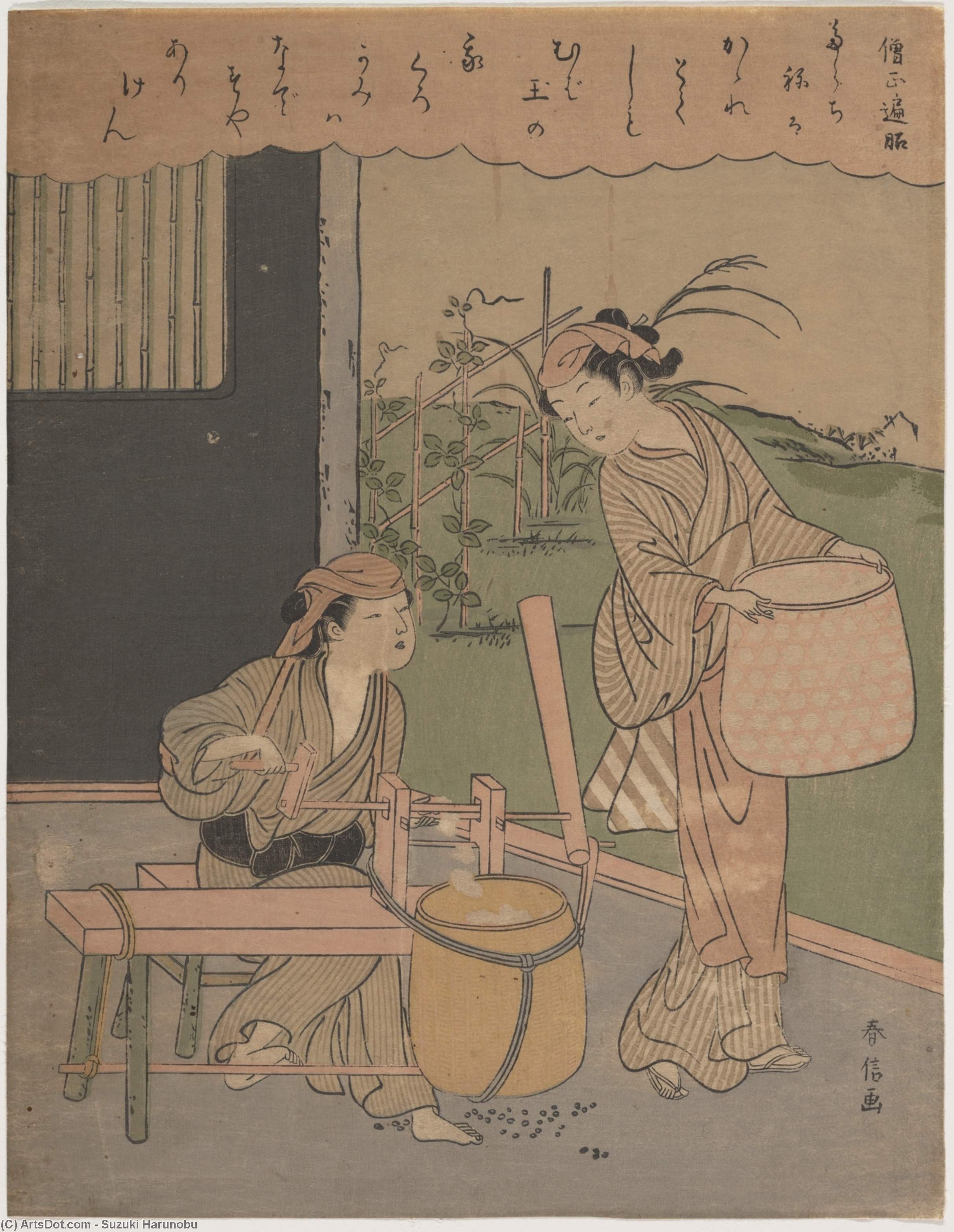 Buy Museum Art Reproductions Poem By Henjô Sojô by Suzuki Harunobu (1725-1770, Japan) | ArtsDot.com