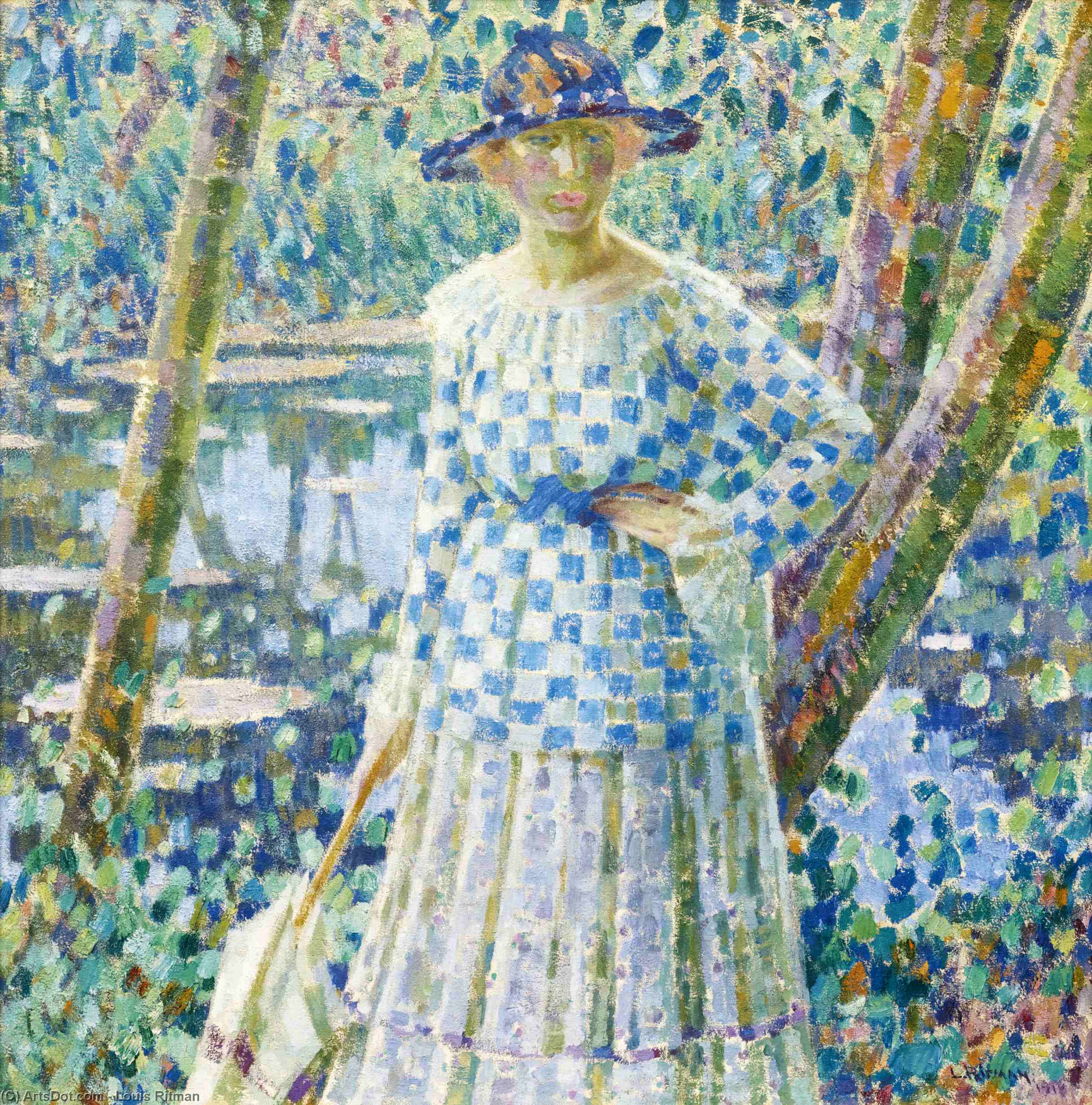 Order Oil Painting Replica Girl In The Garden by Louis Ritman (Inspired By) (1889-1963, Russia) | ArtsDot.com