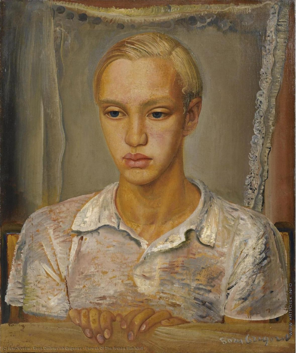 Buy Museum Art Reproductions Portrait Of The Artist`s Son Kirill by Boris Dmitrievich Grigoriev (1886-1939, Russia) | ArtsDot.com