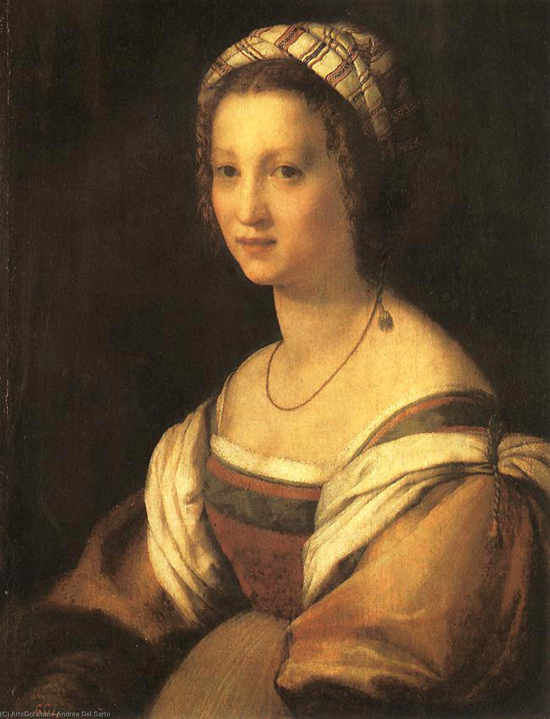 Buy Museum Art Reproductions Portrait of the Artists Wife by Andrea Del Sarto (1486-1530, Italy) | ArtsDot.com