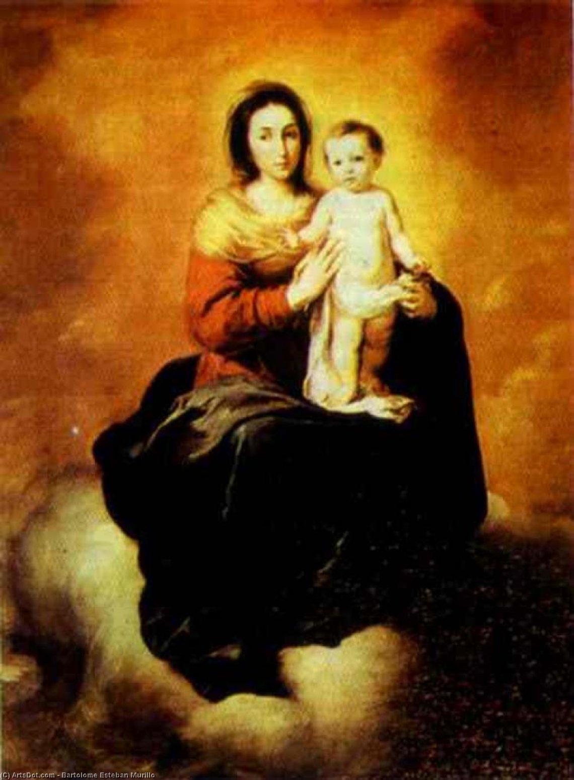 Buy Museum Art Reproductions Madonna in the Clouds by Bartolome Esteban Murillo (1618-1682, Spain) | ArtsDot.com