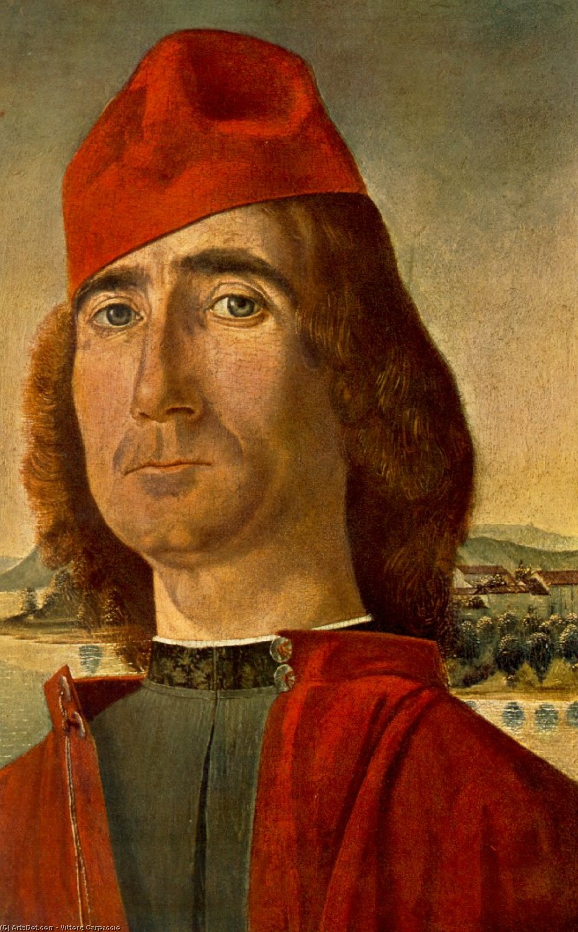 Buy Museum Art Reproductions Portrait of an Unknown Man with Red Beret by Vittore Carpaccio (1465-1526, Italy) | ArtsDot.com