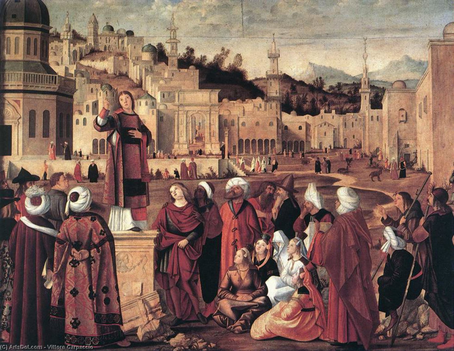 Buy Museum Art Reproductions The Sermon of St Stephen by Vittore Carpaccio (1465-1526, Italy) | ArtsDot.com