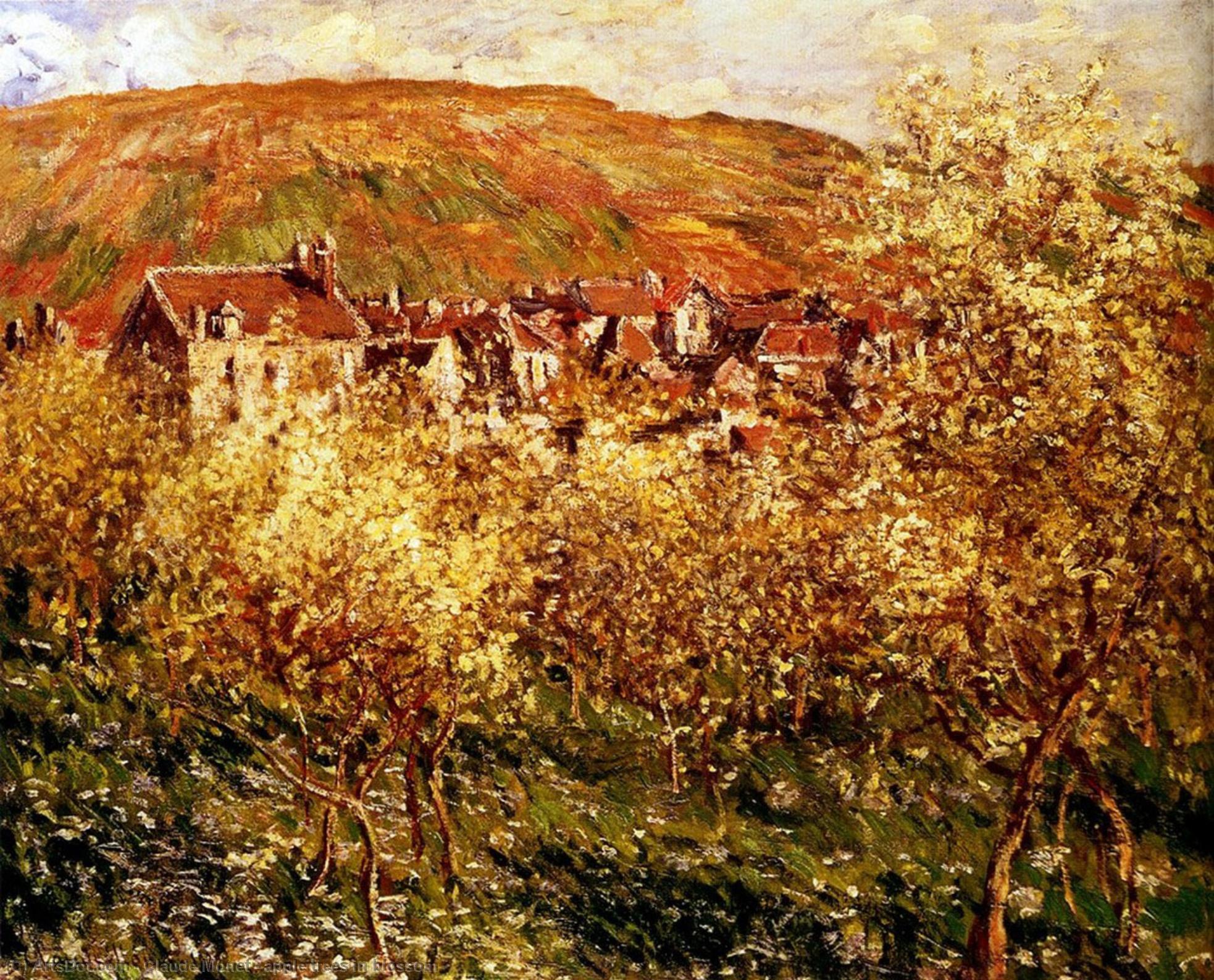 Order Oil Painting Replica apple trees in blossom by Claude Monet (1840-1926, France) | ArtsDot.com