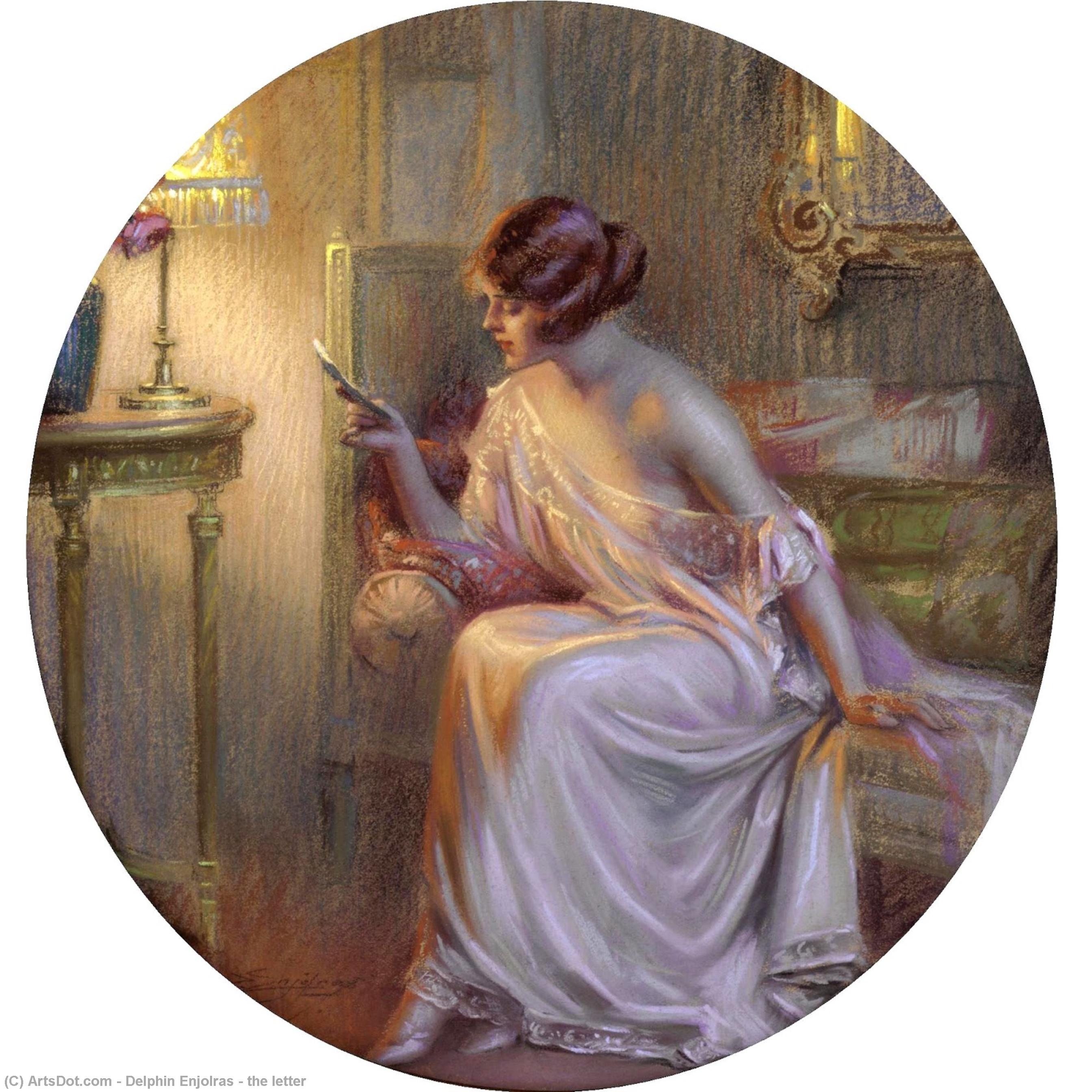 Order Oil Painting Replica the letter by Delphin Enjolras (1865-1945, France) | ArtsDot.com