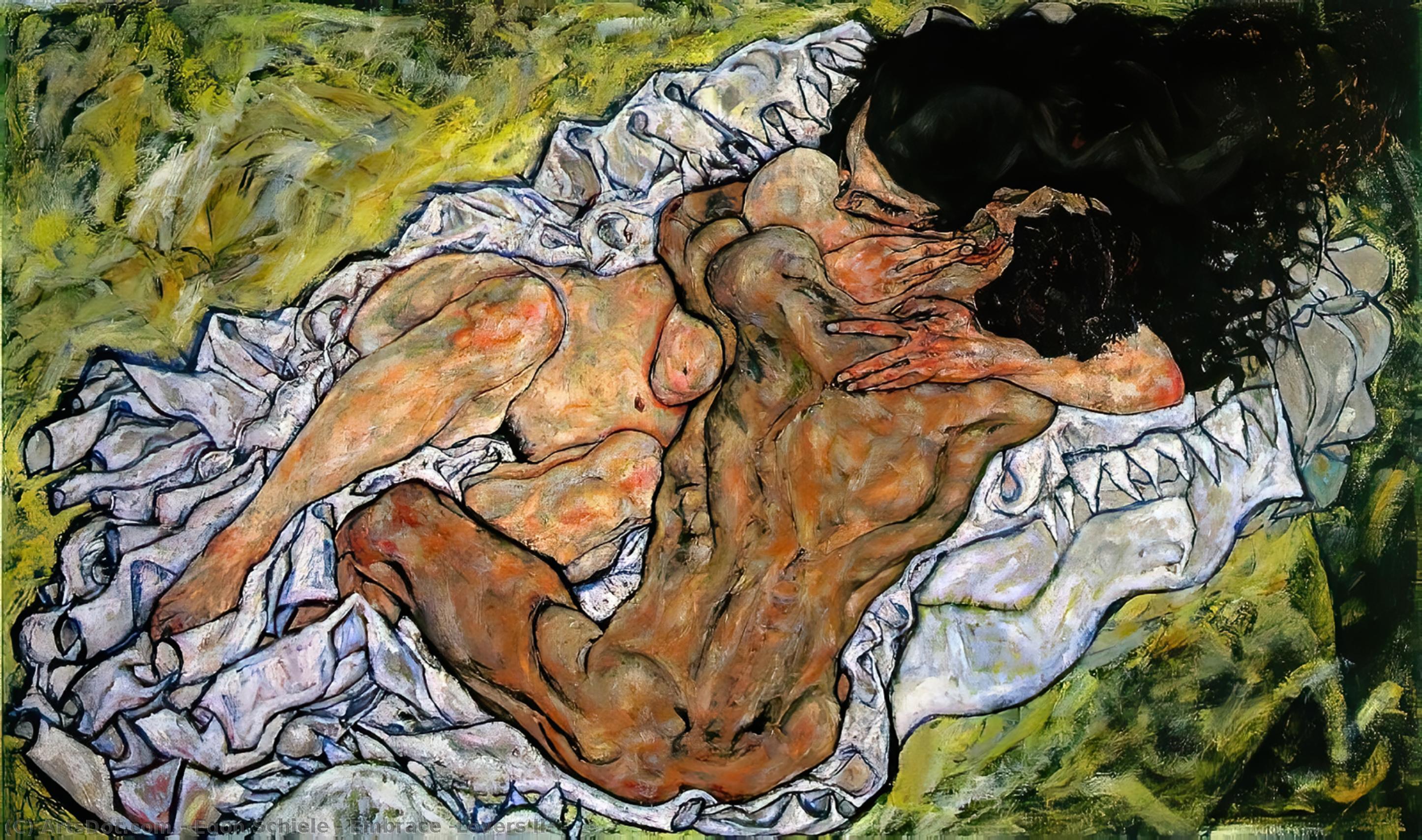 Order Oil Painting Replica Embrace (Lovers II) - - ,, 1917 by Egon Schiele (1890-1918, Croatia) | ArtsDot.com
