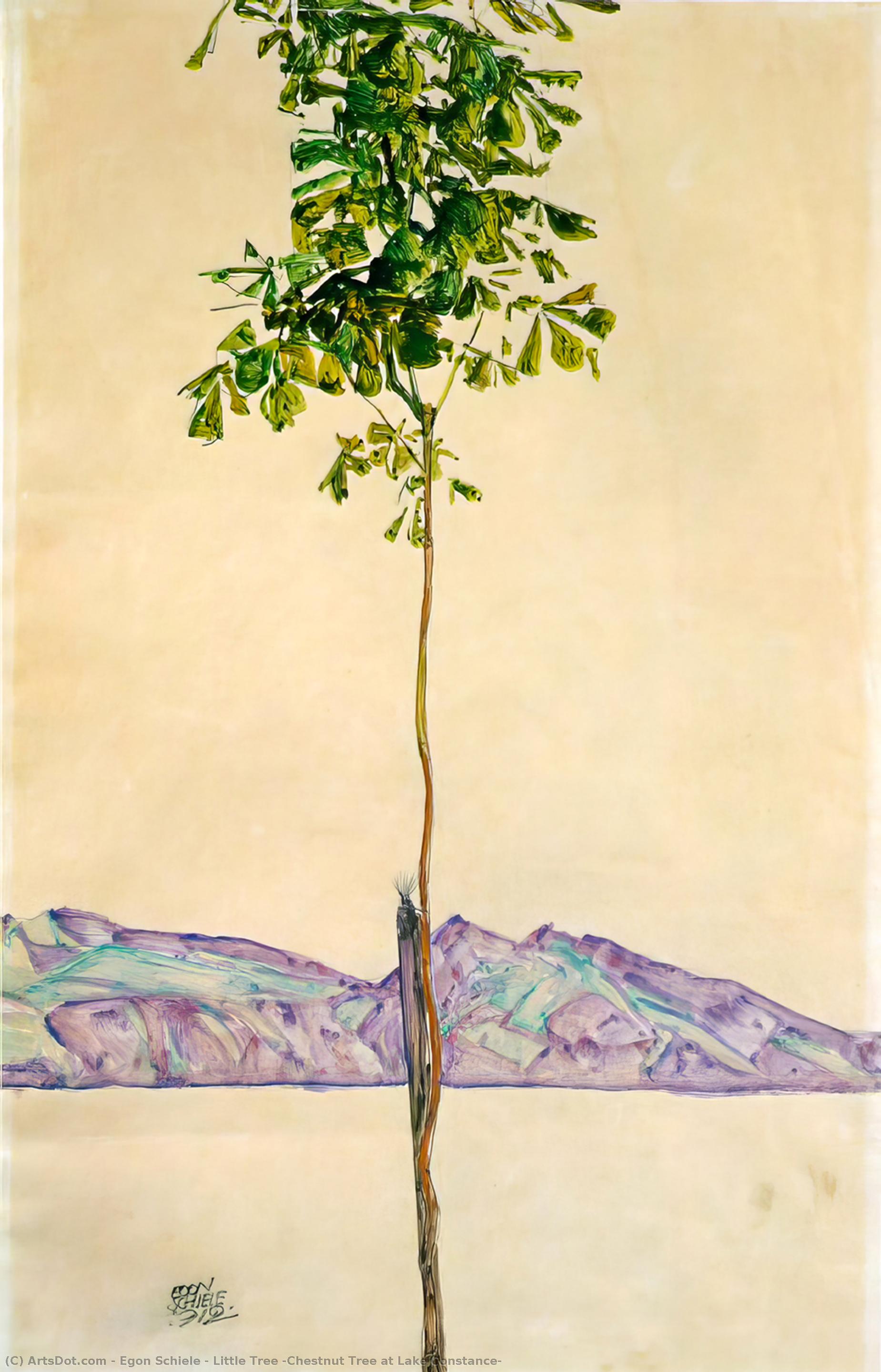 Order Oil Painting Replica Little Tree (Chestnut Tree at Lake Constance), 1912 by Egon Schiele (1890-1918, Croatia) | ArtsDot.com